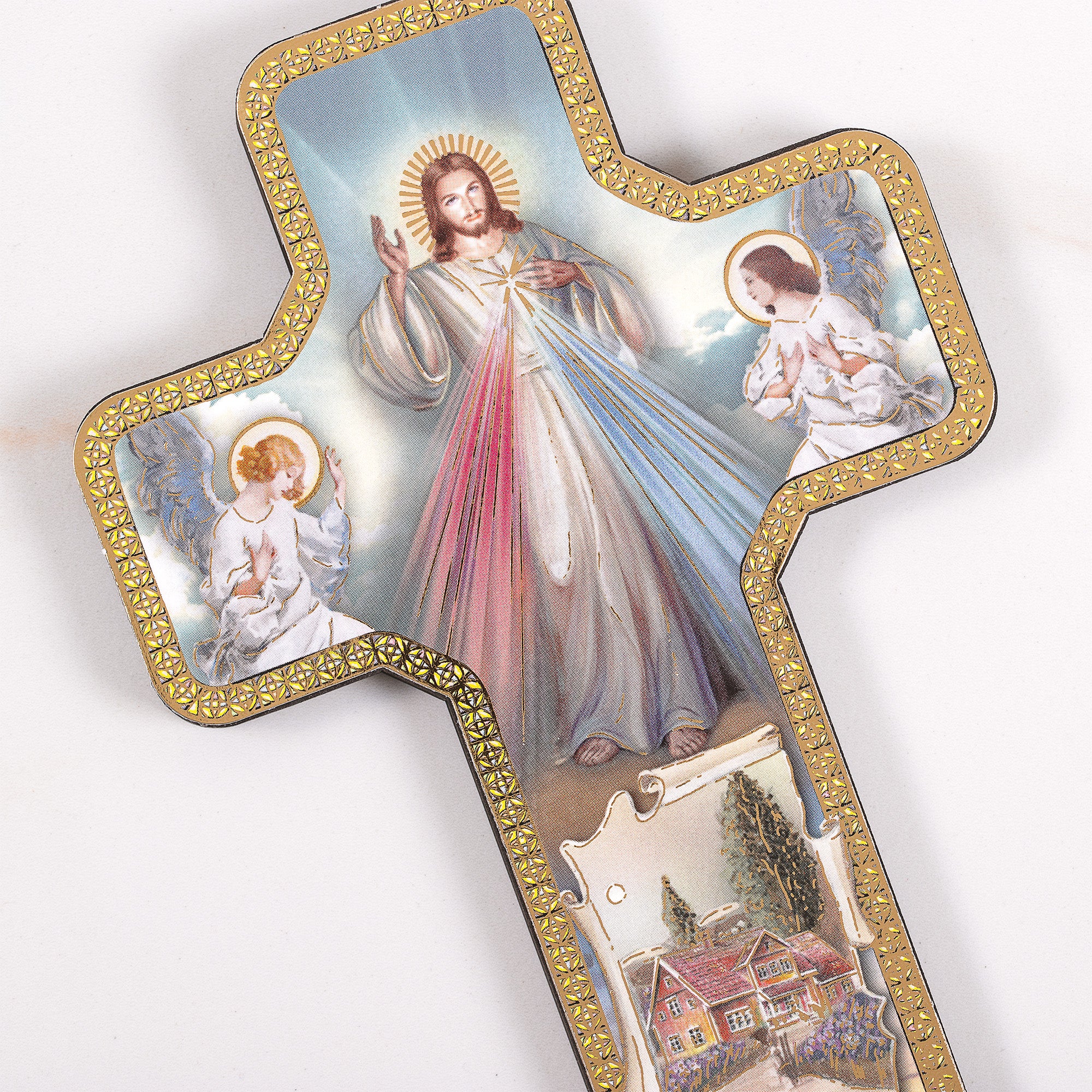 Merciful Jesus Home Blessing Wall Cross - 7" - Image 3