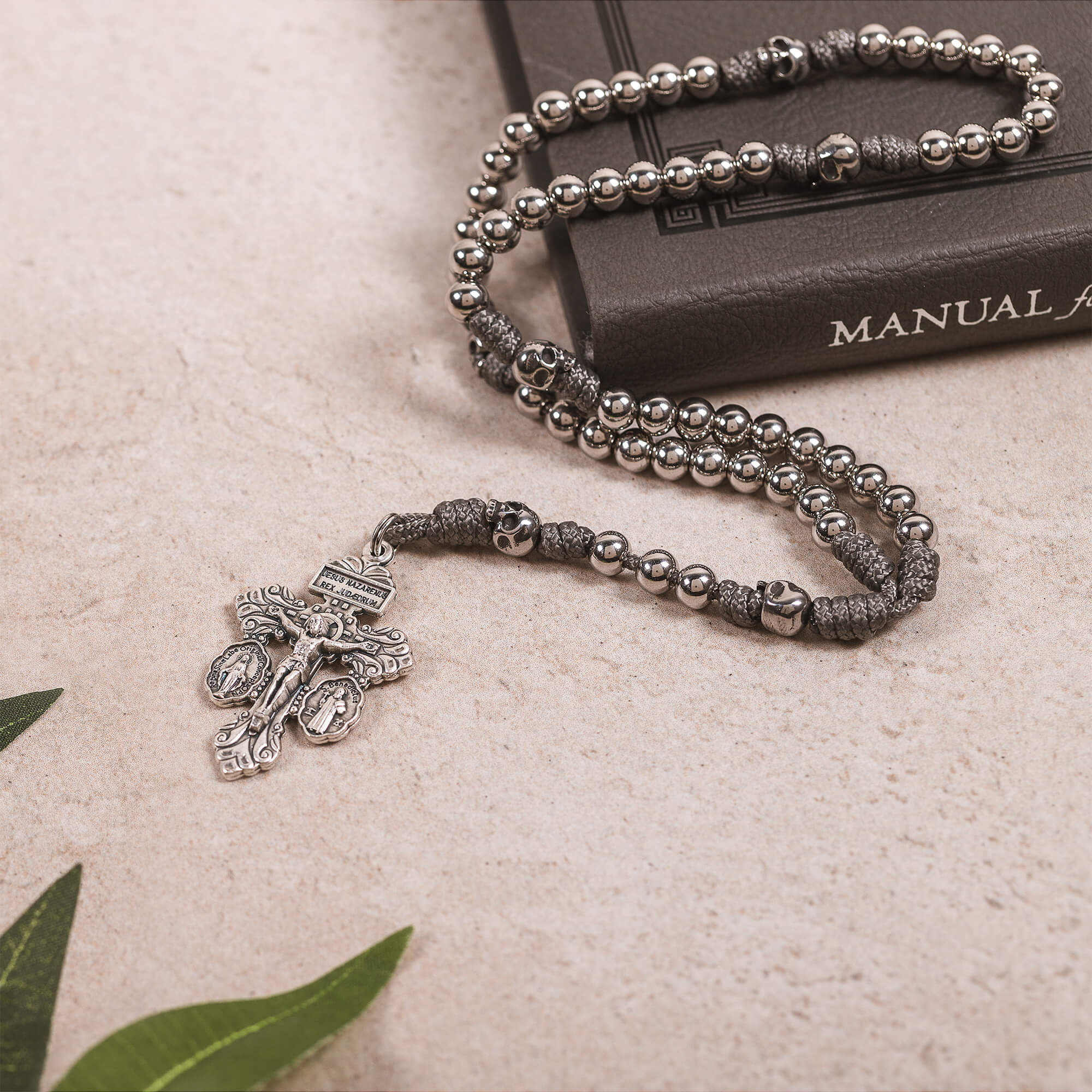 Mini Memento Mori Pardon Crucifix Paracord Rosary - Image 7