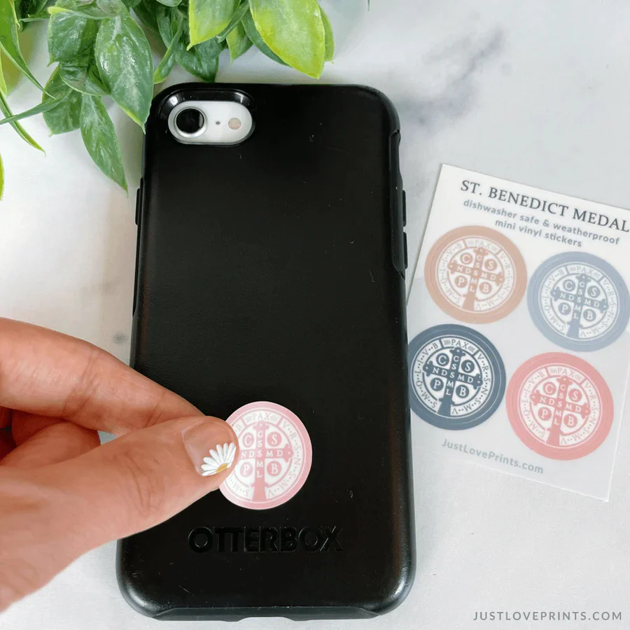 Mini St. Benedict Medal Sticker Sheet - Pastel or Black - Image 5