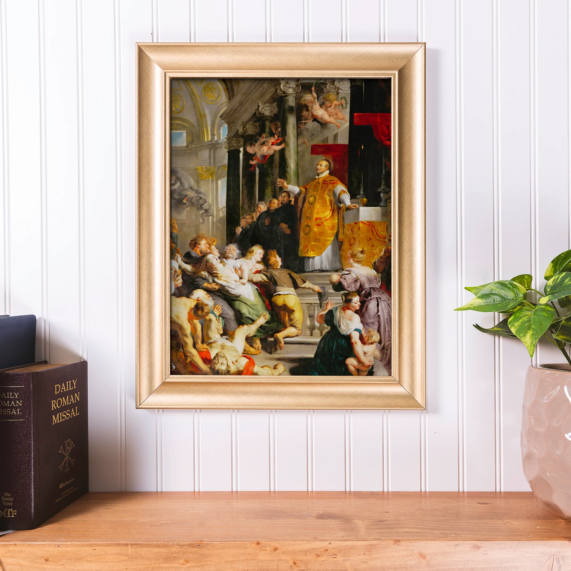 Miracle of St. Ignatius Antique Gold Framed Print - Multiple Sizes - Image 3
