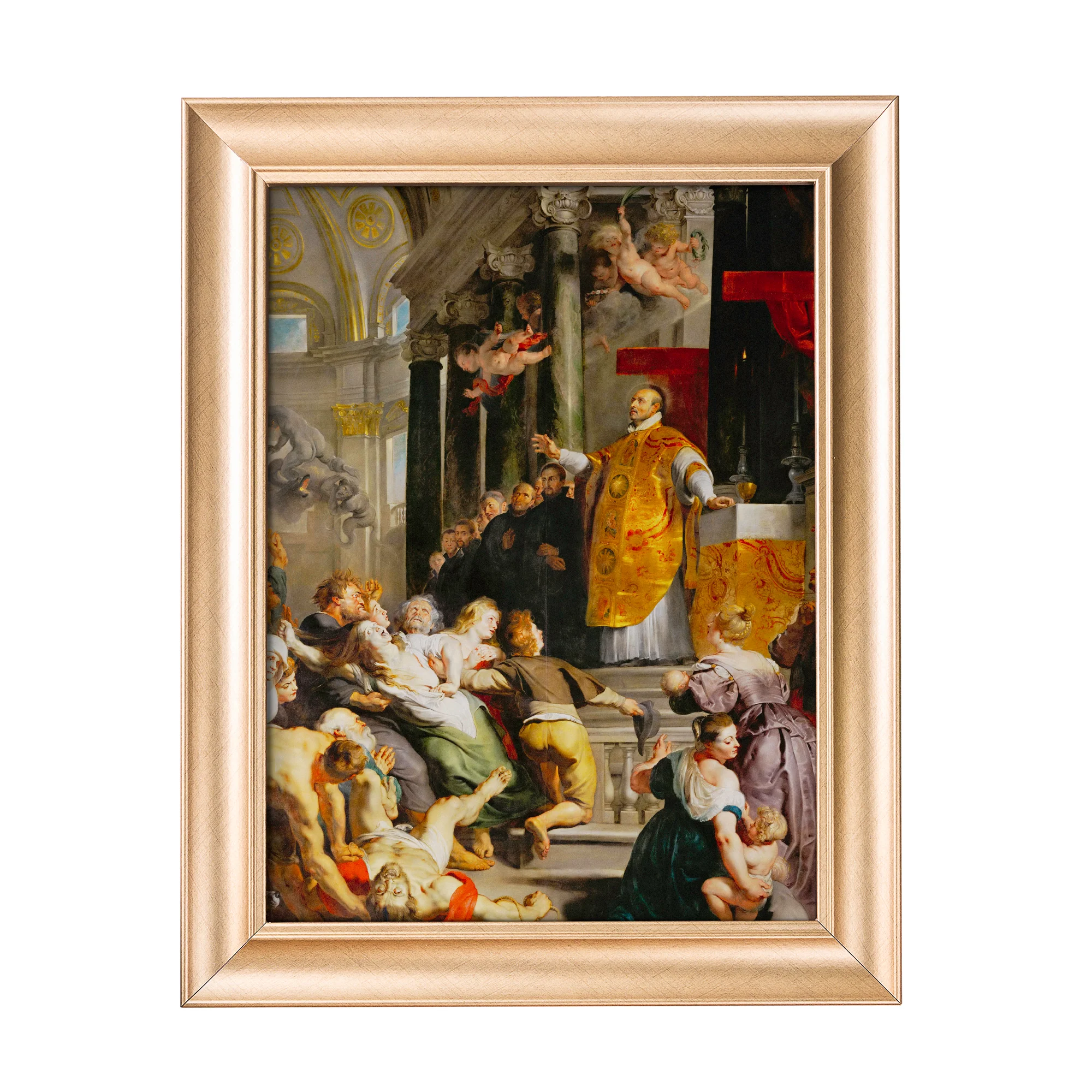 Miracle of St. Ignatius Antique Gold Framed Print - Multiple Sizes - Image 4