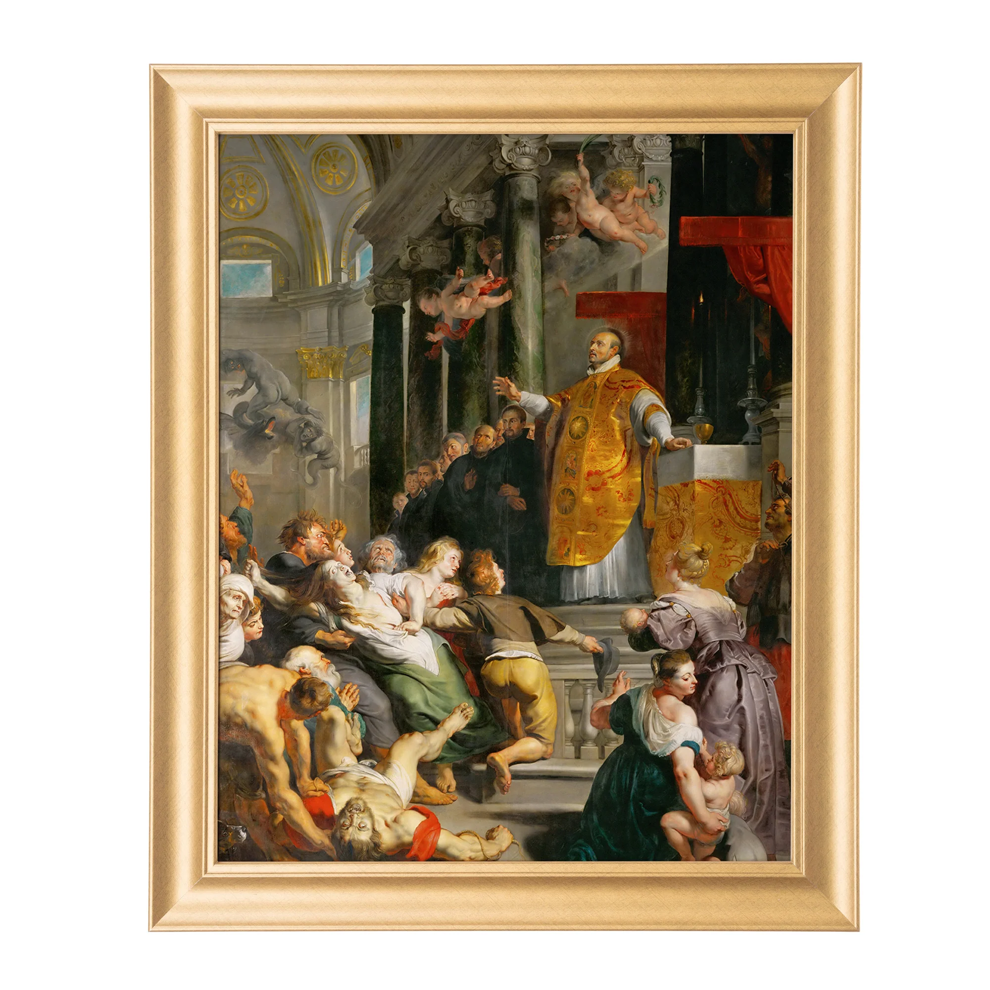 Miracle of St. Ignatius Antique Gold Framed Print - Multiple Sizes - Image 6