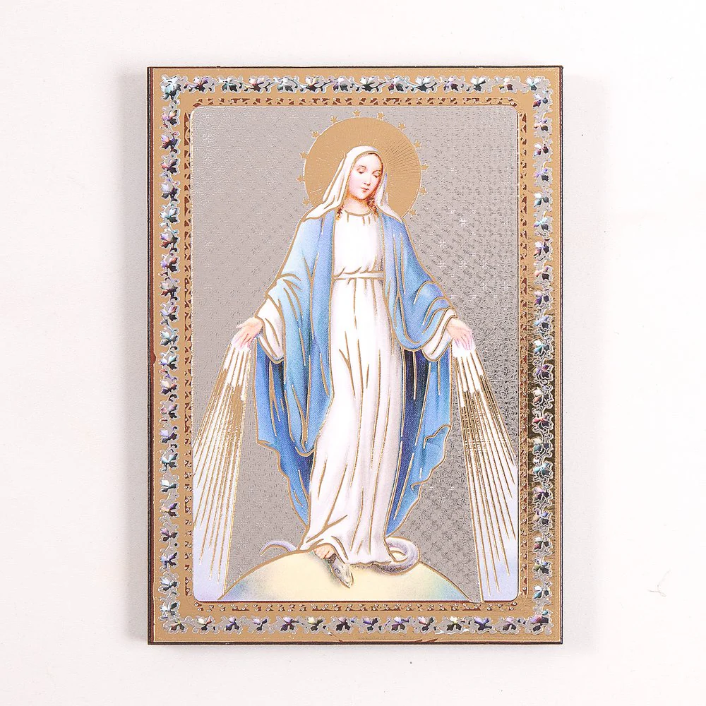Miraculous Mary Icon Plaque - 5.5"