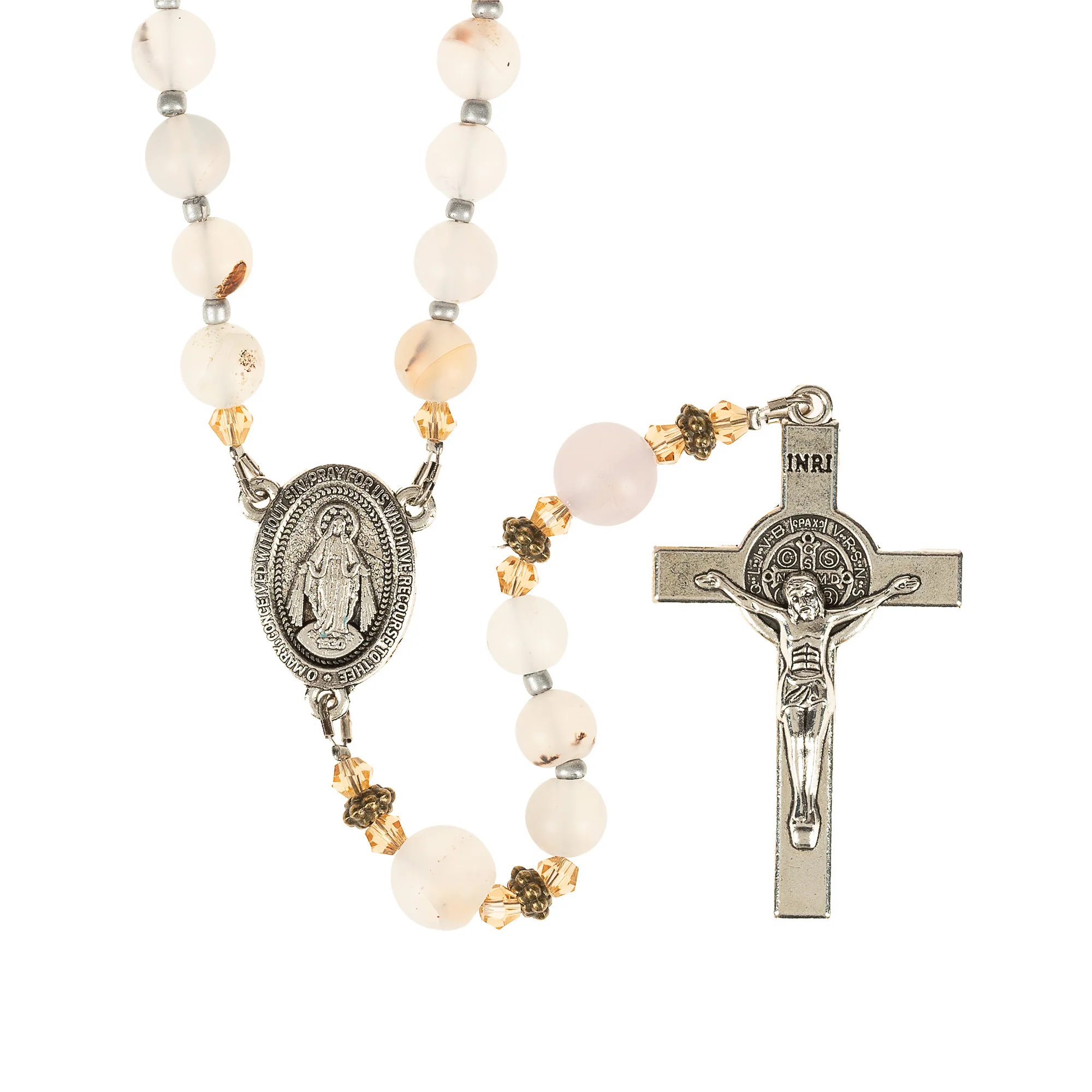 Miraculous Matte Agate Rosary