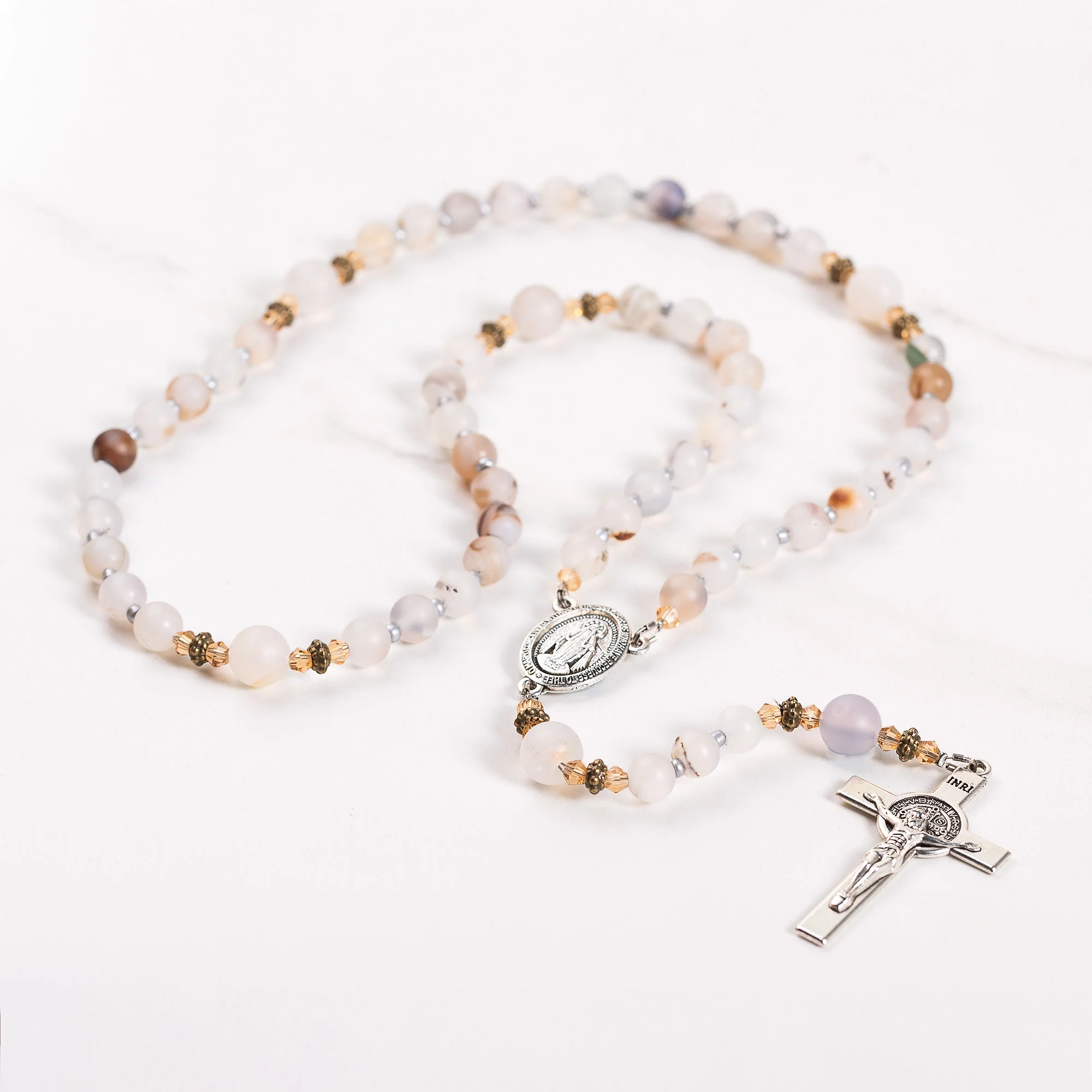 Miraculous Matte Agate Rosary - Image 3