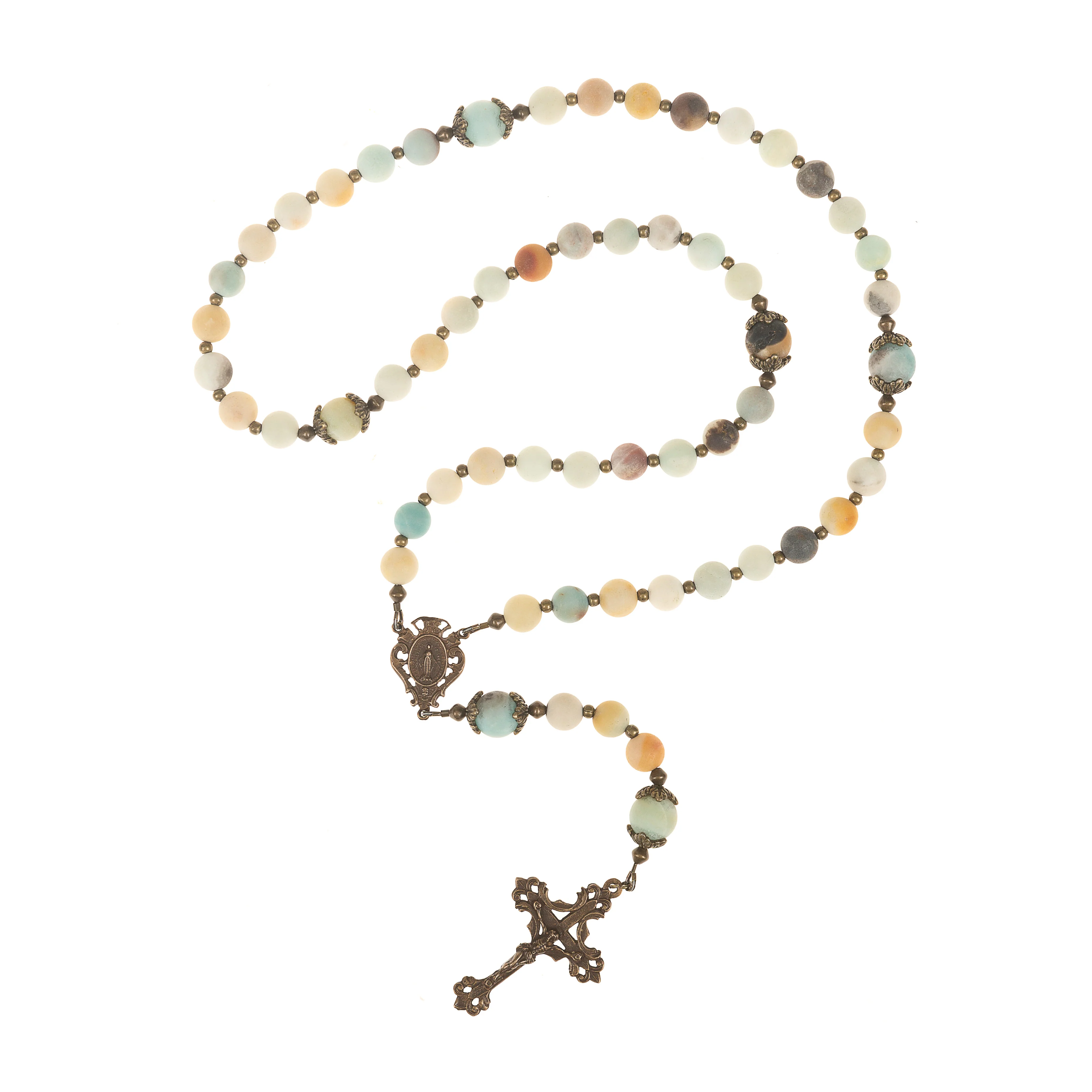 Miraculous Medal Amazonite Rosary - Image 2