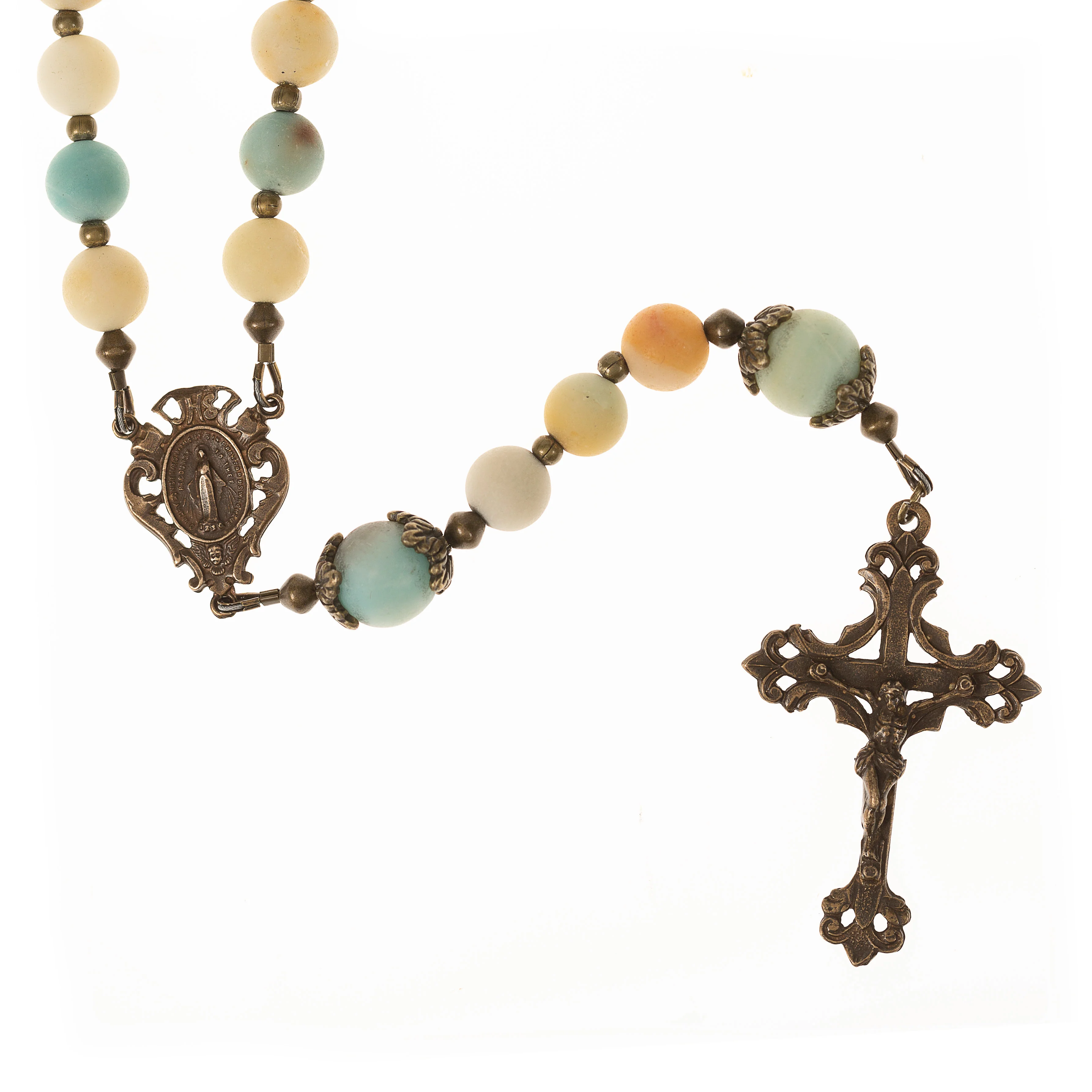 Miraculous Medal Amazonite Rosary - Image 3