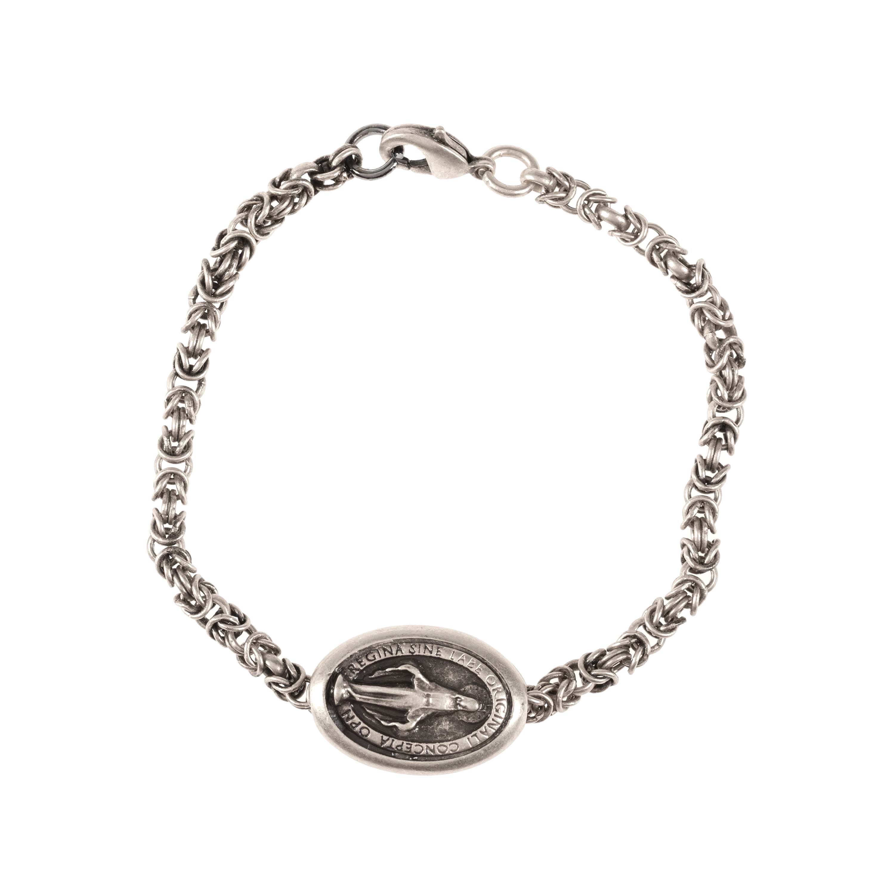 Miraculous Medal Bracelet with Byzantine Chain - Image 3
