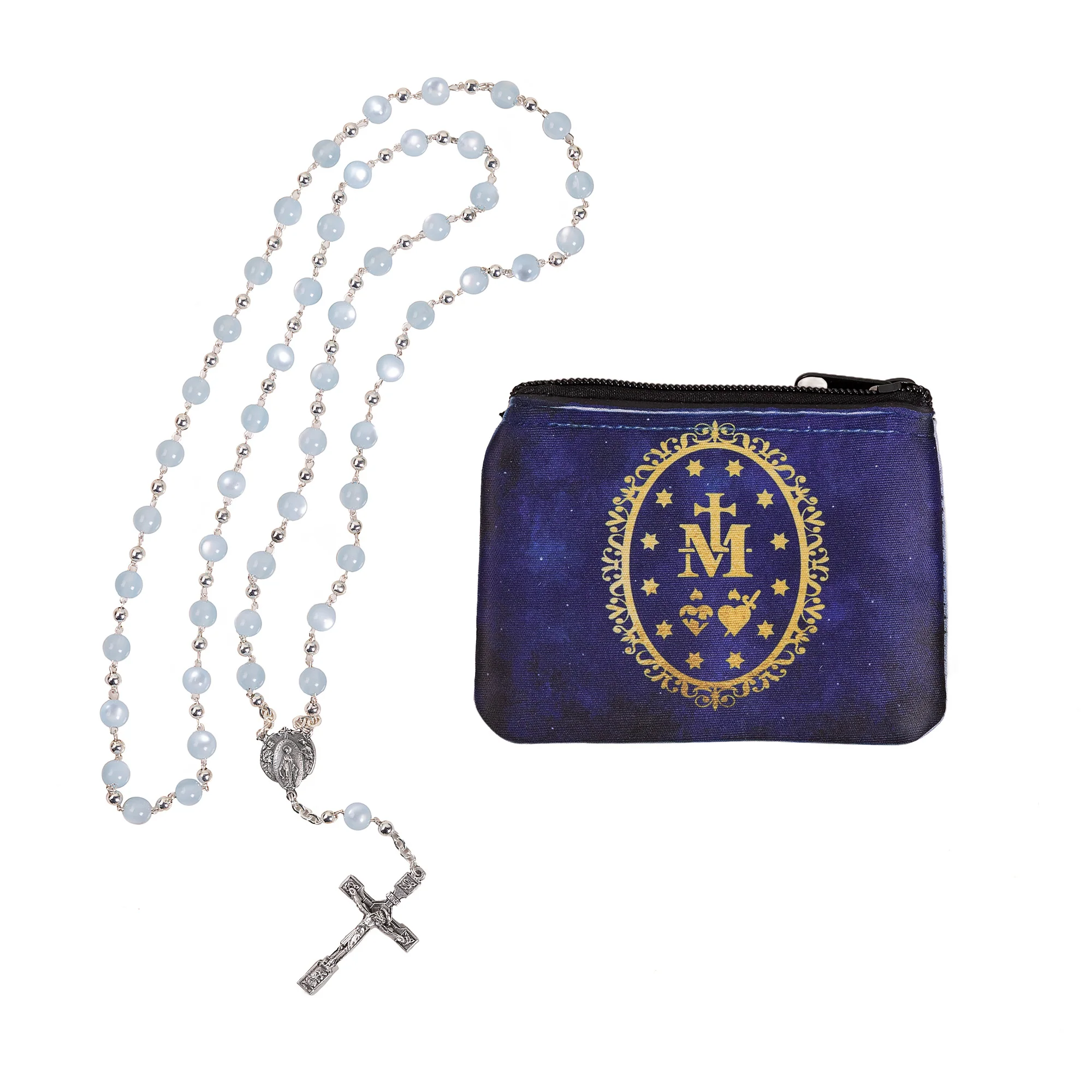 Miraculous Medal Chaplet & Miraculous Rosary Pouch Set - Image 2