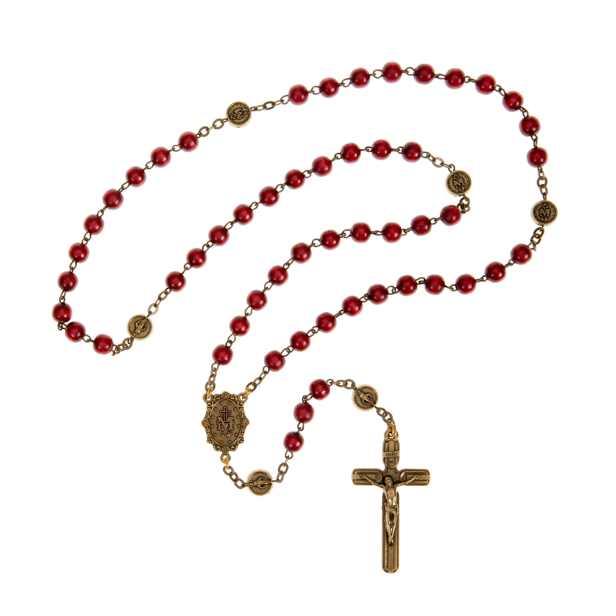 Miraculous Medal Crimson Rosary - Image 2