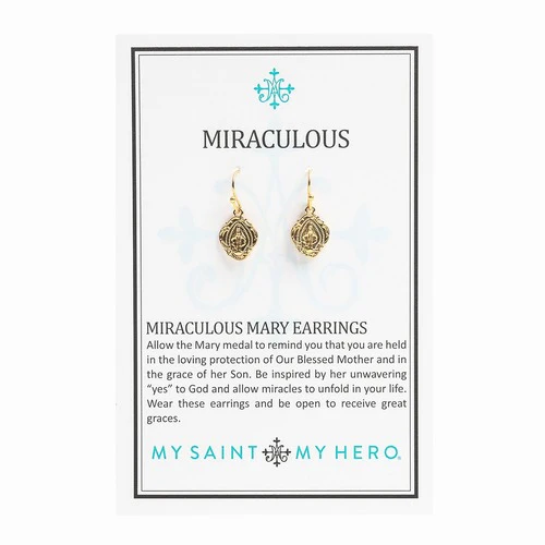 Miraculous Medal Earrings - Silver or Gold