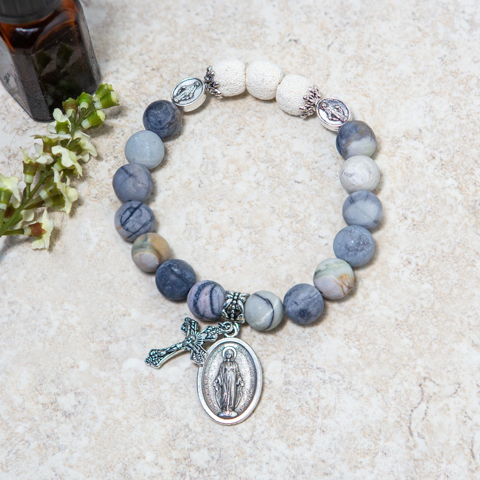 Miraculous Medal Essential Oil Bracelet - S/M or M/L - Image 3