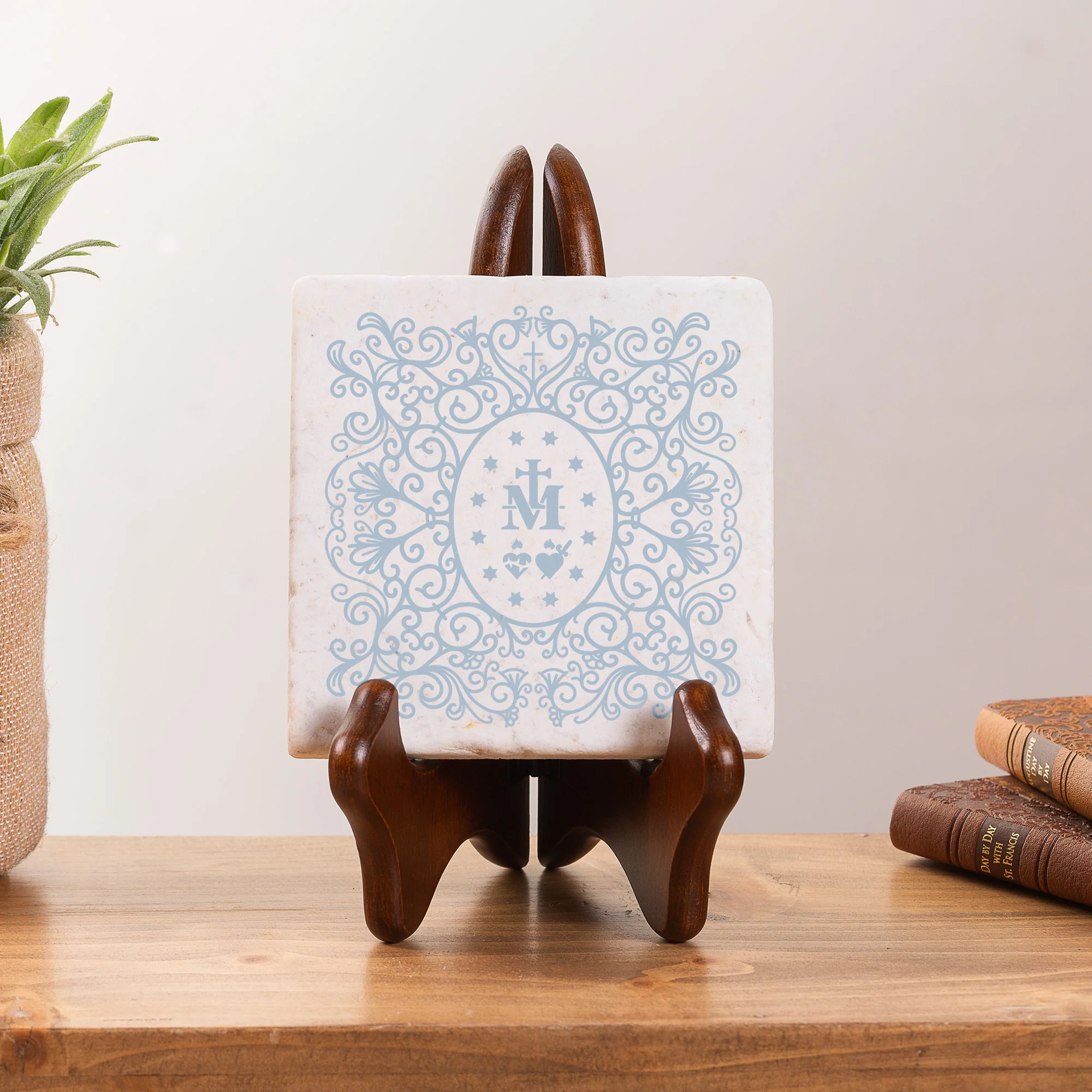 Miraculous Medal Filigree Stone Coaster - Image 4