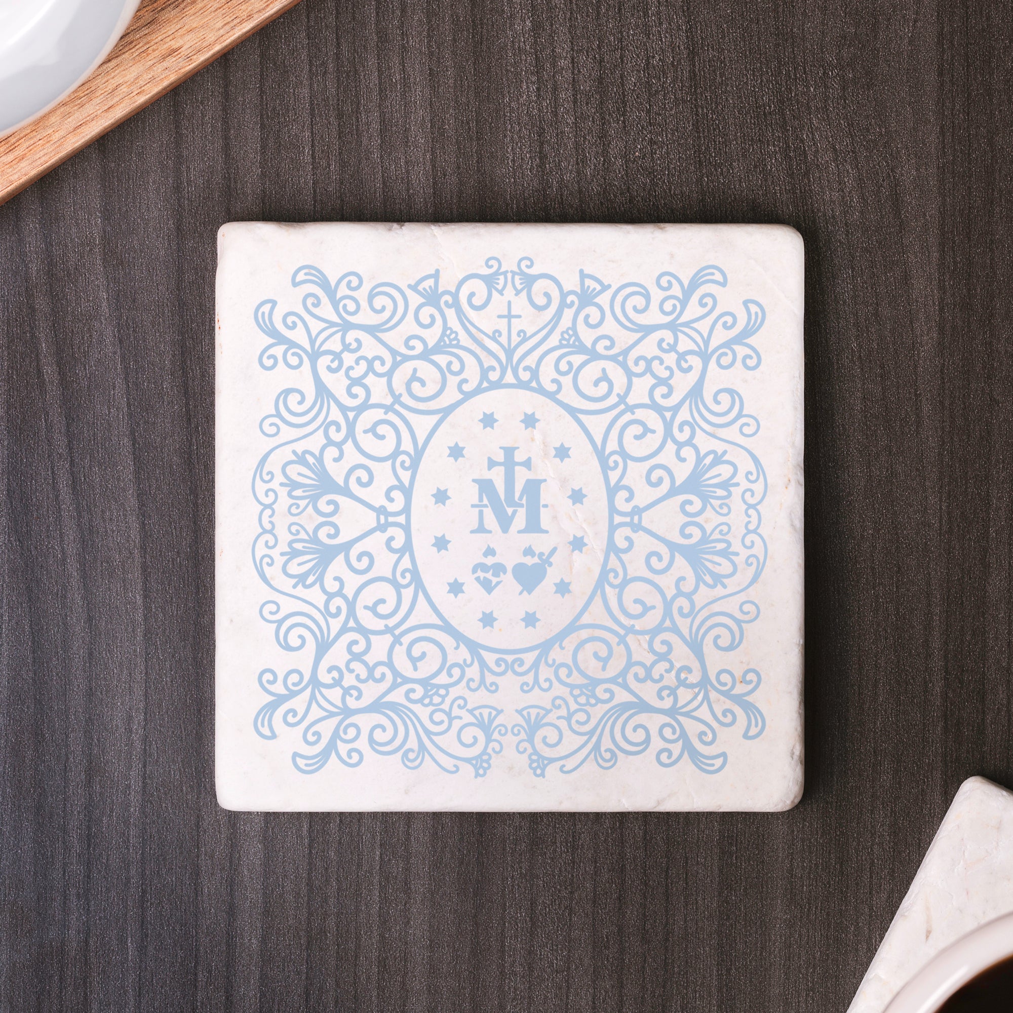 Miraculous Medal Filigree Stone Coaster - Image 5
