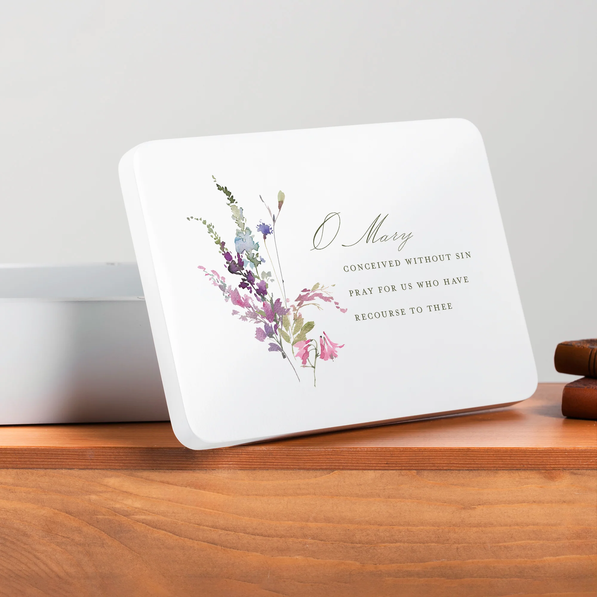 Miraculous Medal Floral Rosary Keepsake Box - Image 4