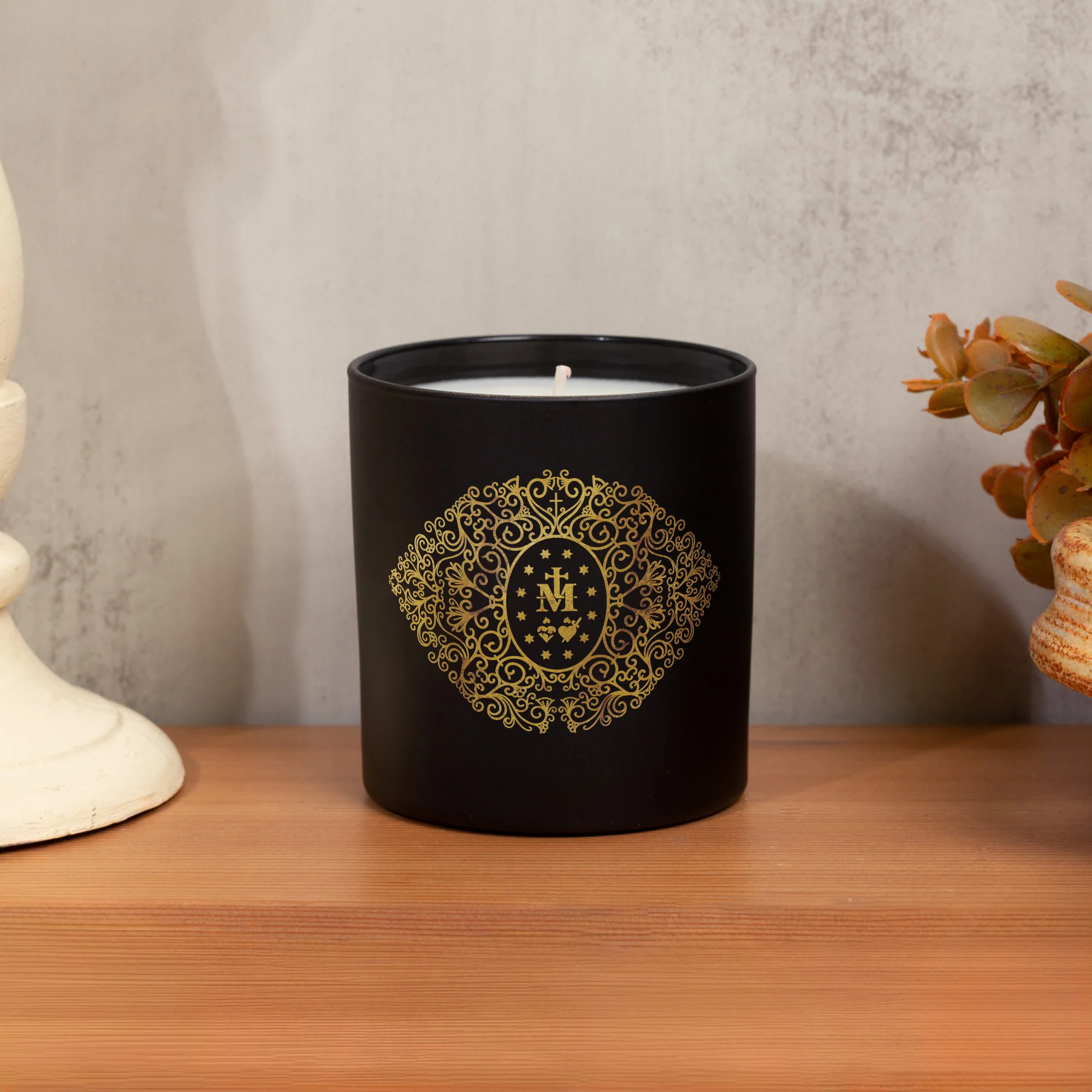 Miraculous Medal Gold Filigree Candle - Image 4