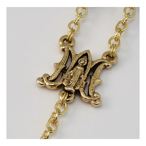 Miraculous Medal Gold Plated Rosary - Image 3