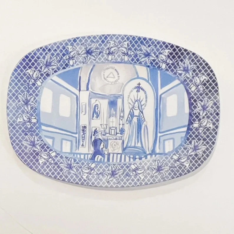 Miraculous Medal Handmade Platter - Image 2