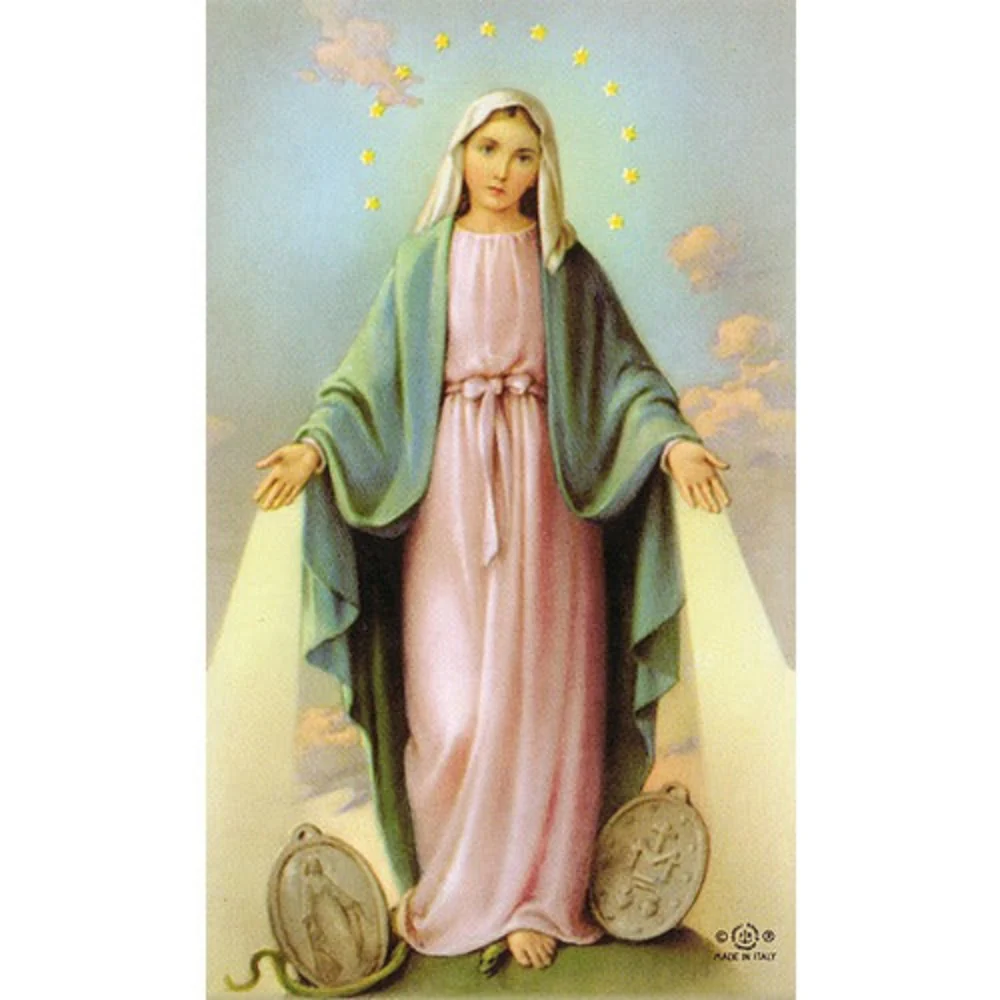 Laminated Miraculous Medal Personalized Prayer Card (Priced Per Card)