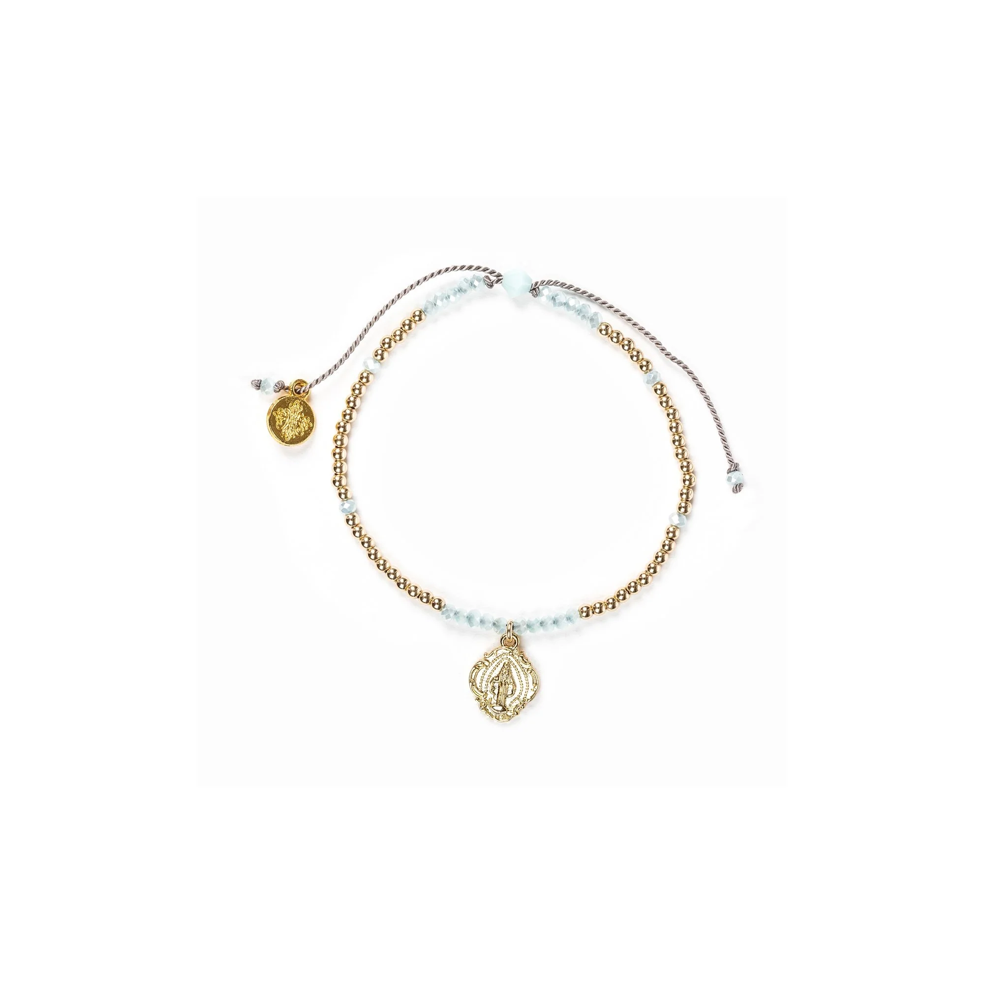 Miraculous Medal Swarovski Crystal & Gold Bracelet - Image 2