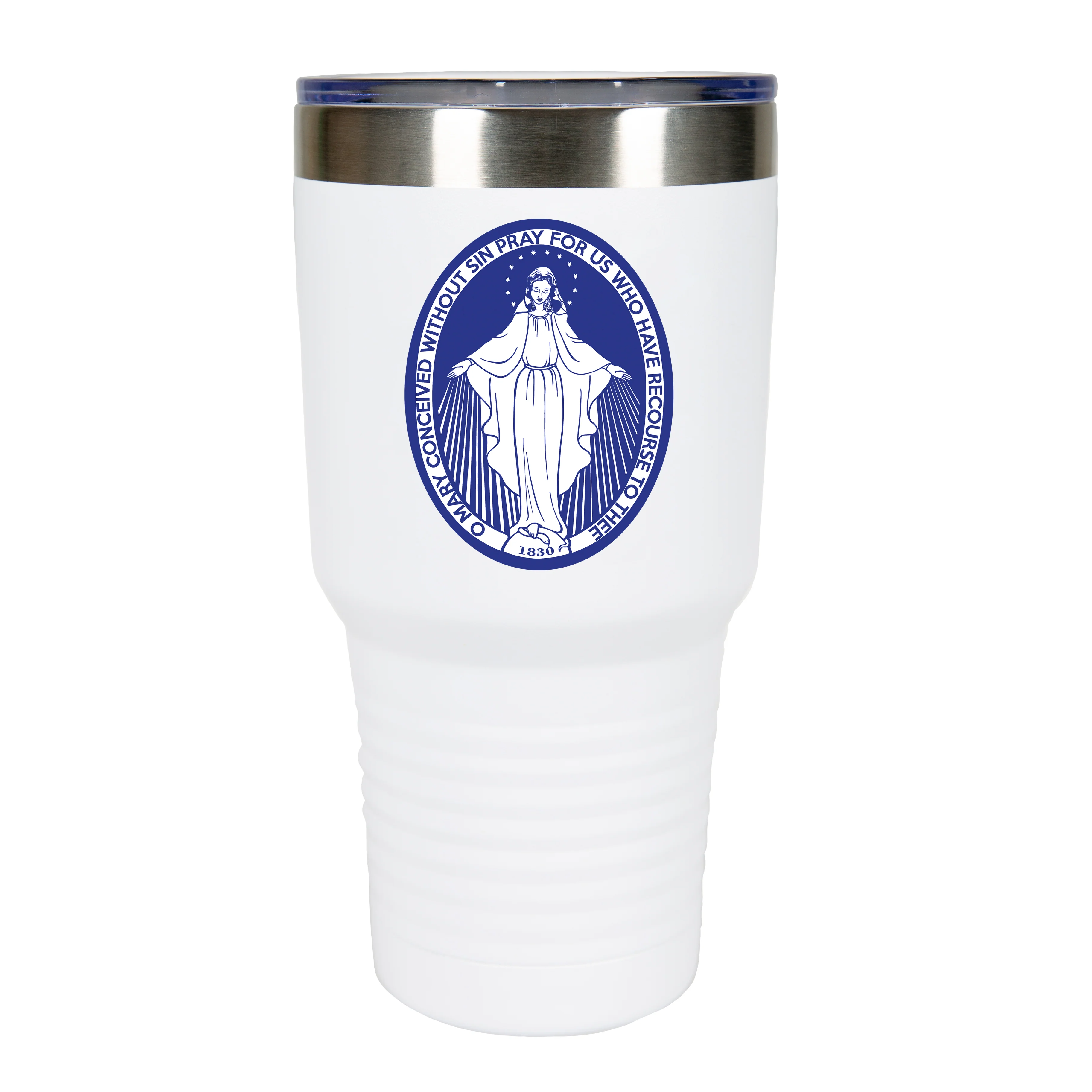 Miraculous Medal White Insulated Tumbler - 30oz