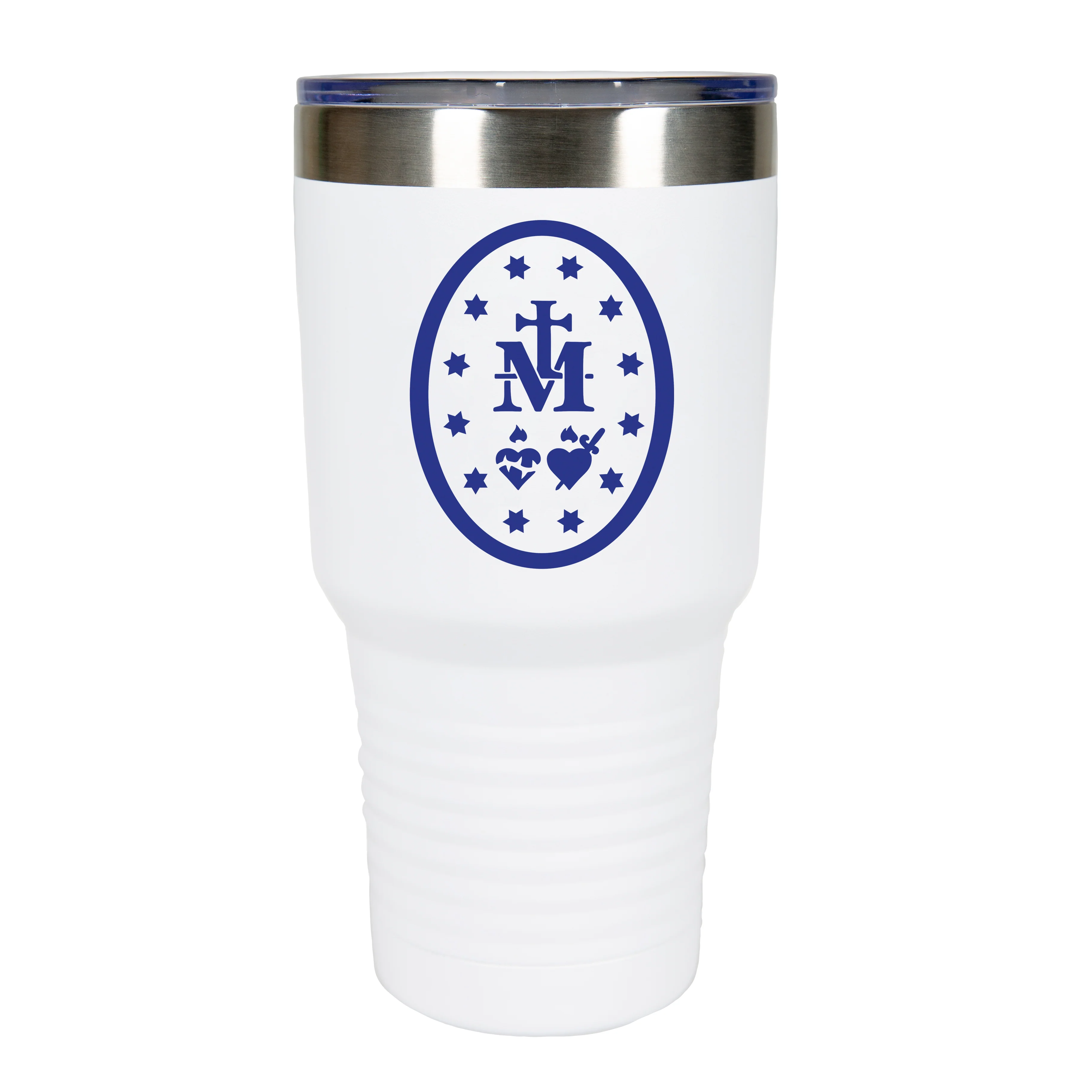 Miraculous Medal White Insulated Tumbler - 30oz - Image 2