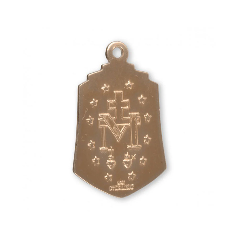 Miraculous Medal with Sacred Heart Necklace - Silver or Gold over Silver - Image 3