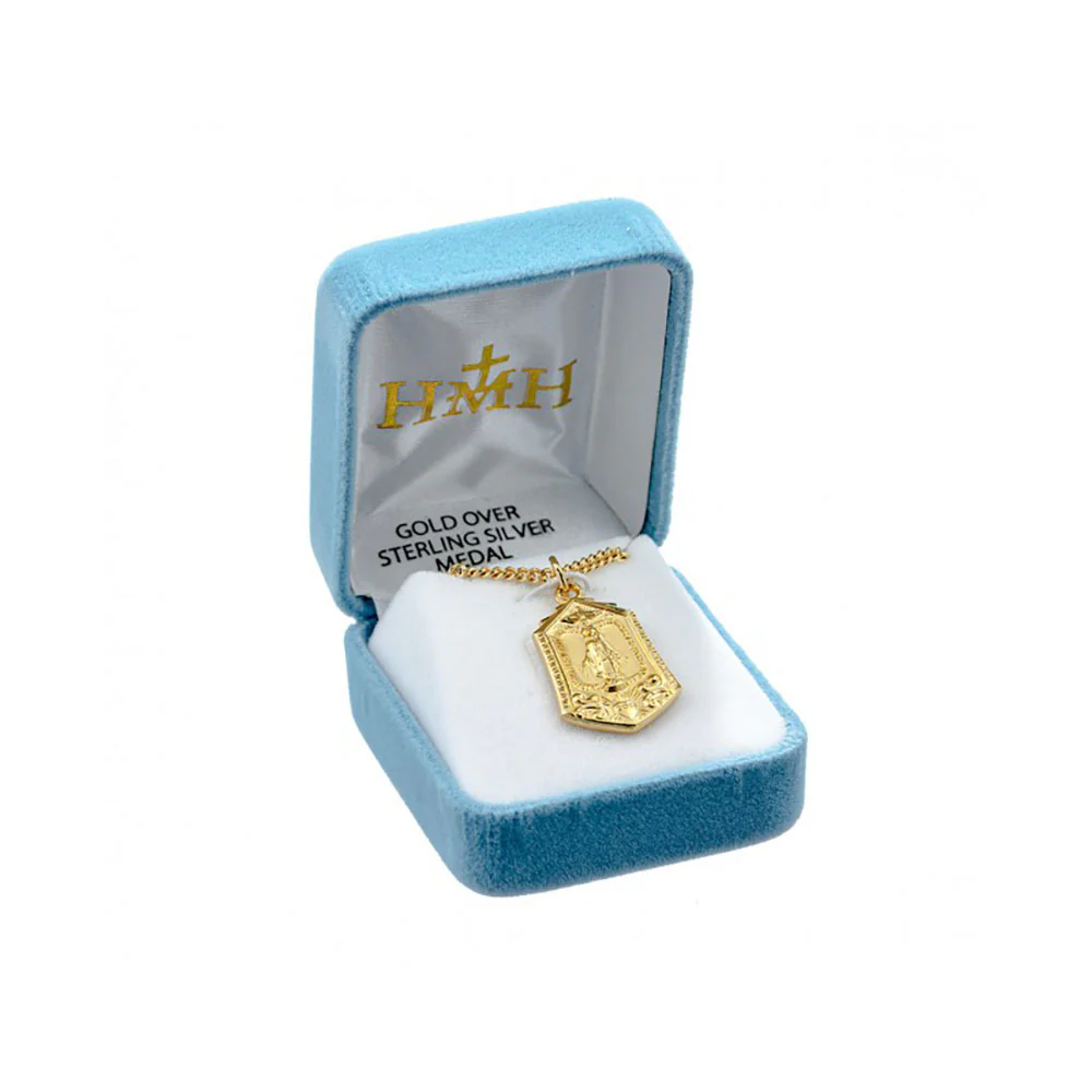 Miraculous Medal with Sacred Heart Necklace - Silver or Gold over Silver - Image 4