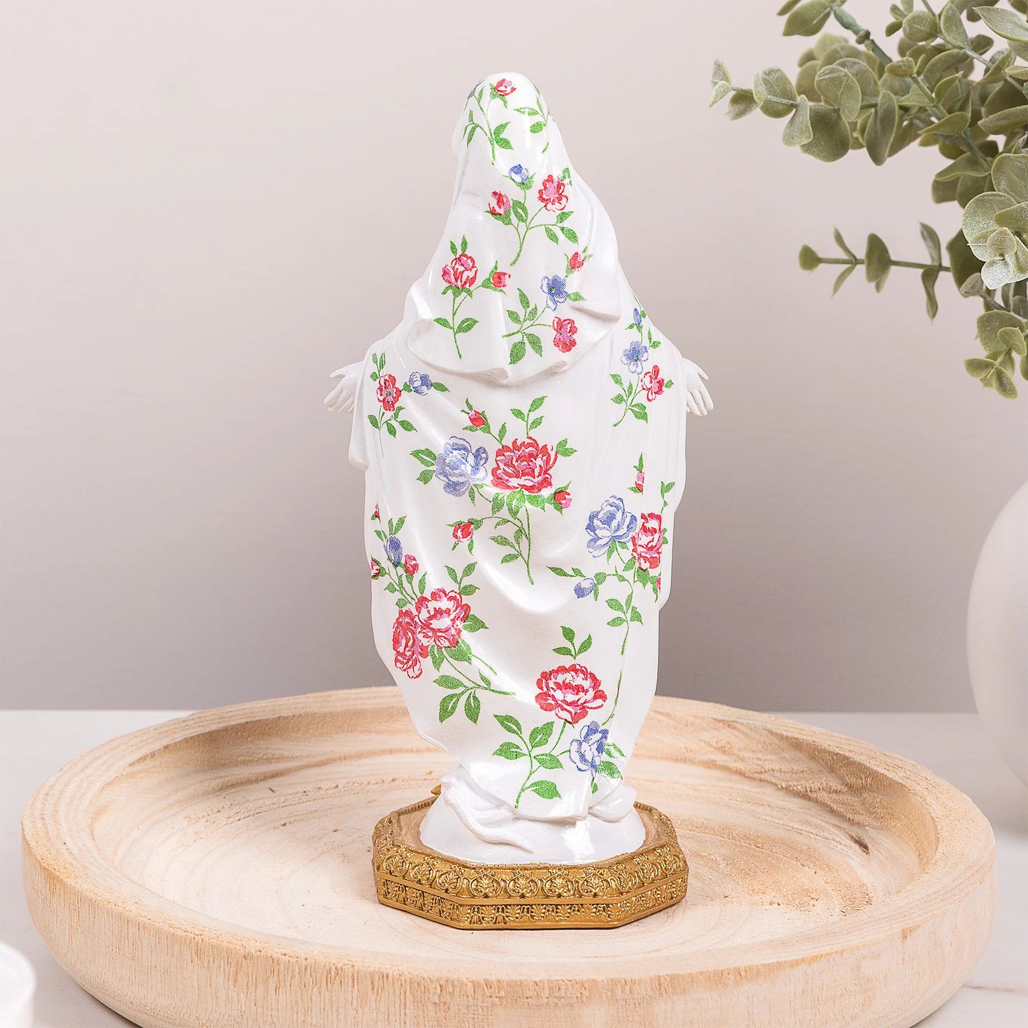 Mixed Floral Our Lady of Grace Statue - 8" - Image 4
