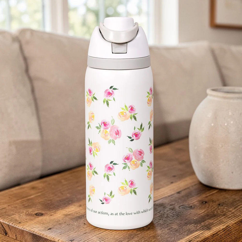 Monogramed Floral St. Therese Water Bottle - Image 7