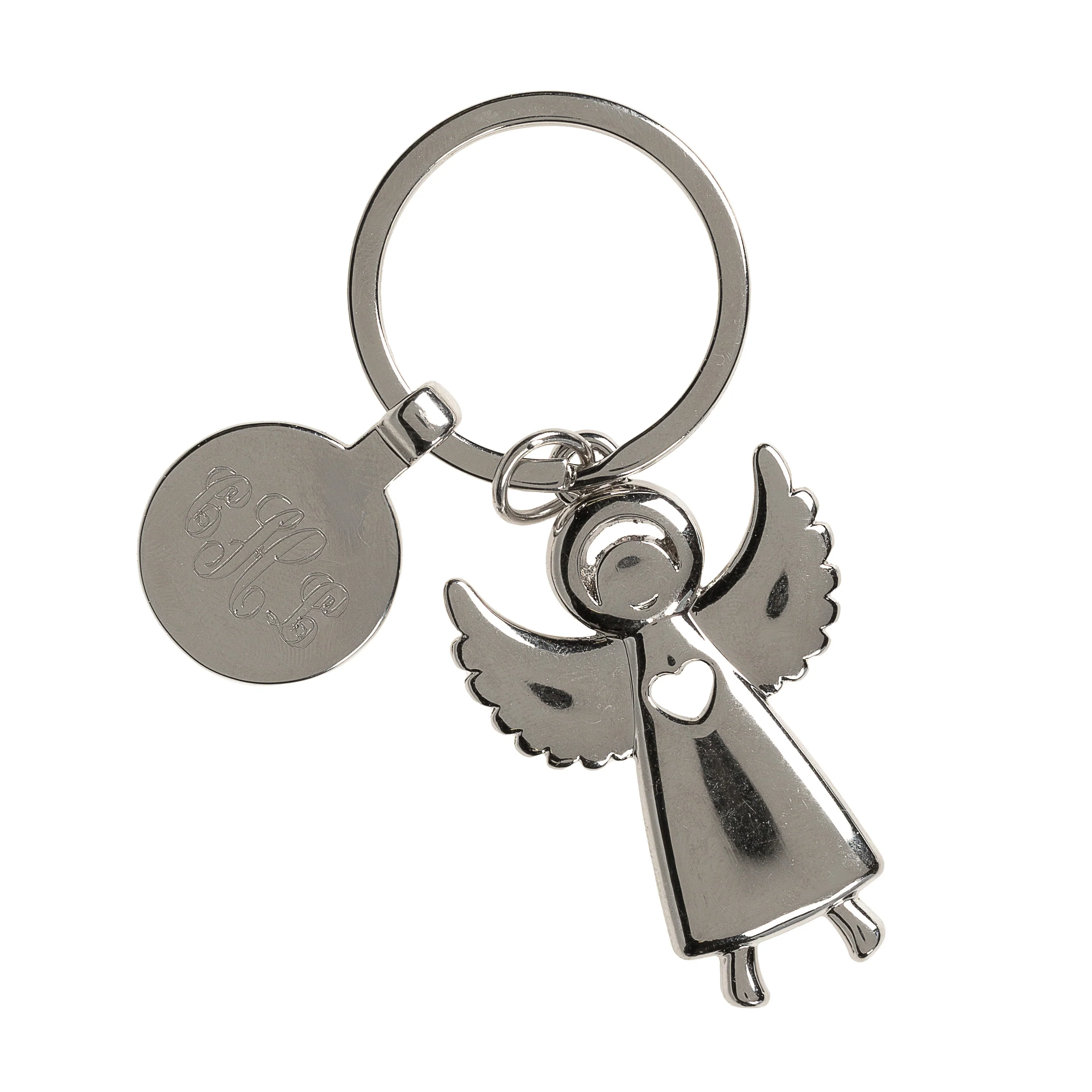 Monogrammed Angel & Heart Key Chain - Image 2