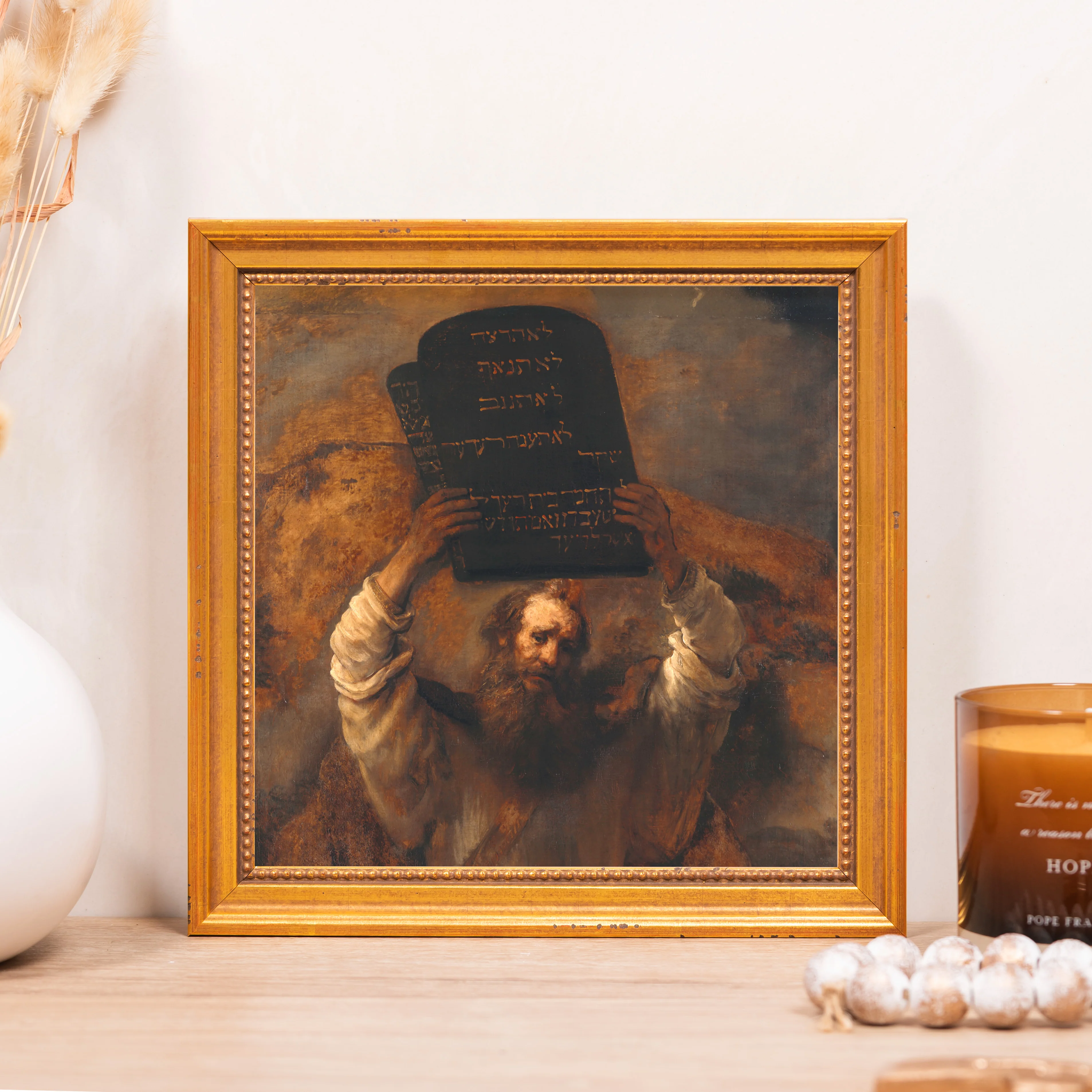 Moses with the Ten Commandments Framed Canvas - Sacred Mini Collection - Image 5
