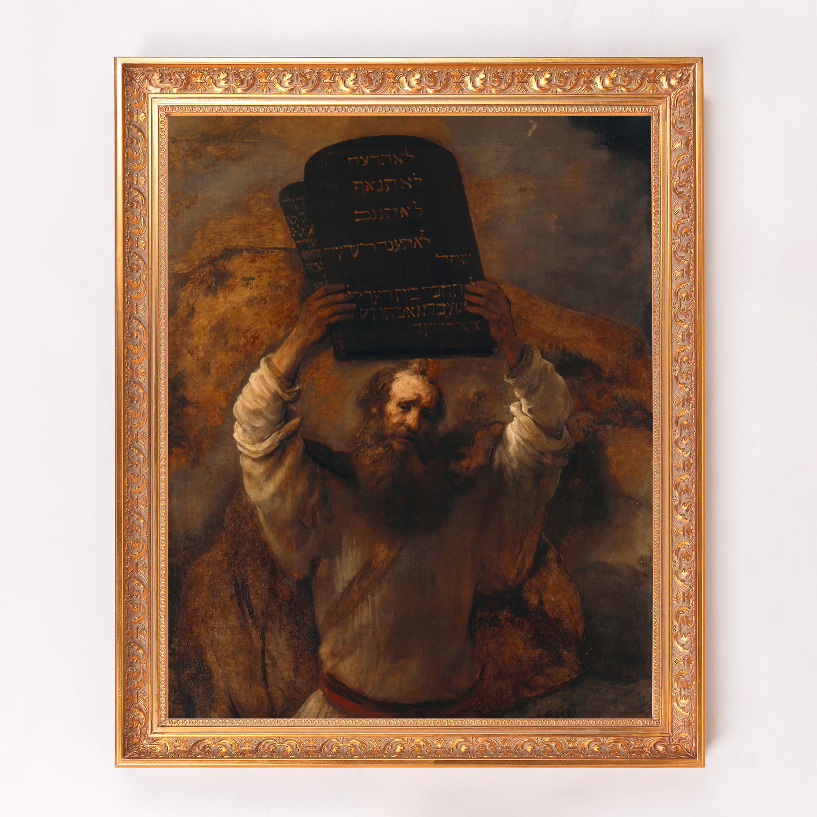 Moses with the Ten Commandments Framed Canvas - Sacred Signature Collection - Image 2