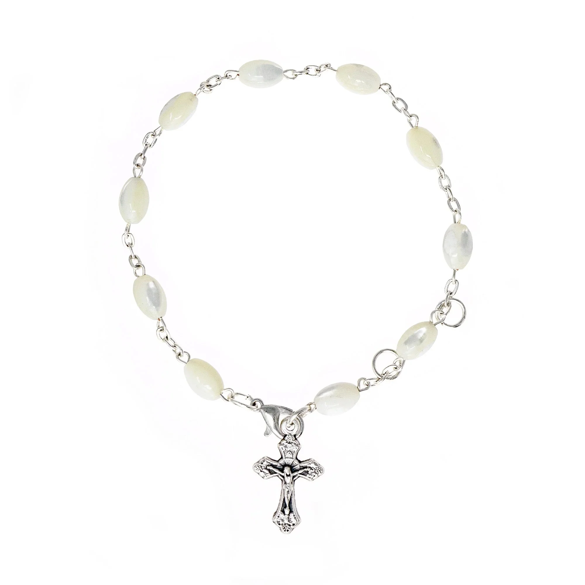 Mother of Pearl One-Decade Rosary & Charm Bracelet - Image 2