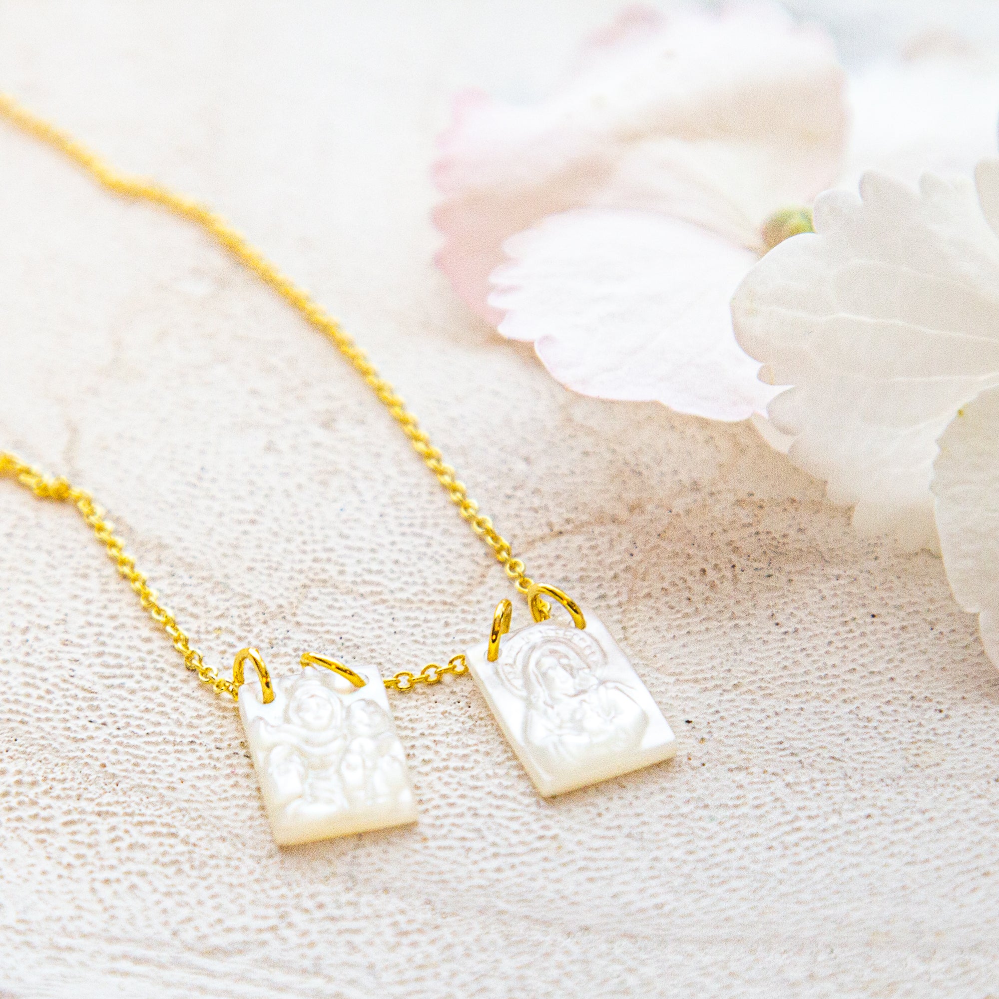 Mother of Pearl Scapular Necklace