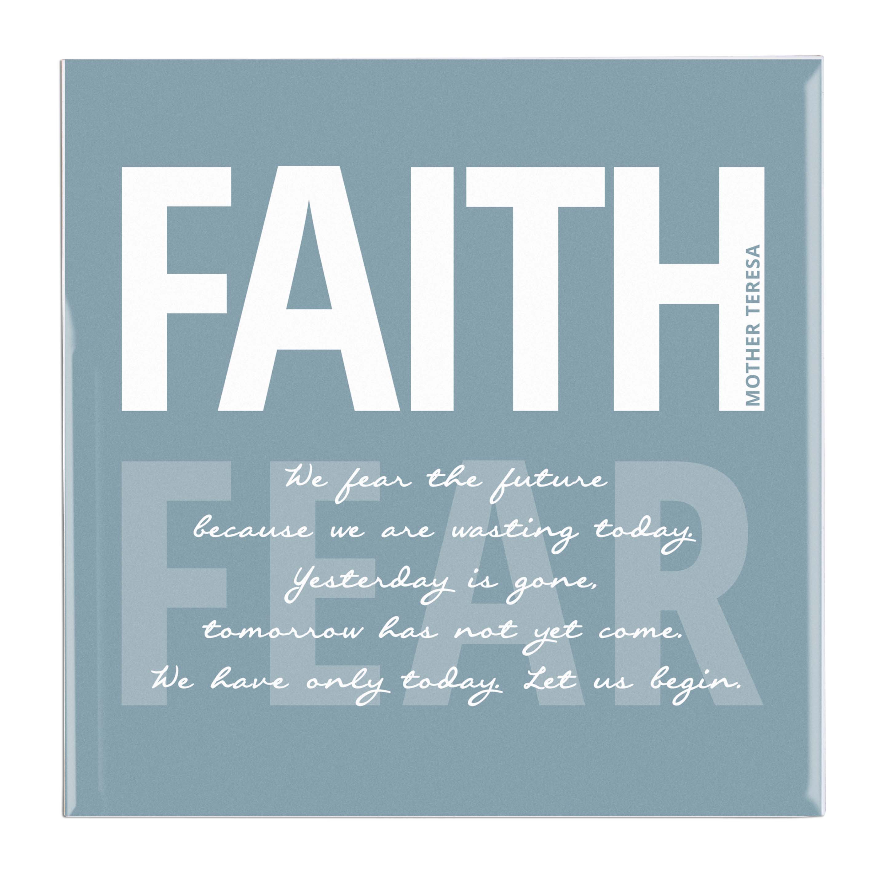 Mother Teresa Faith Over Fear Tile - Image 2