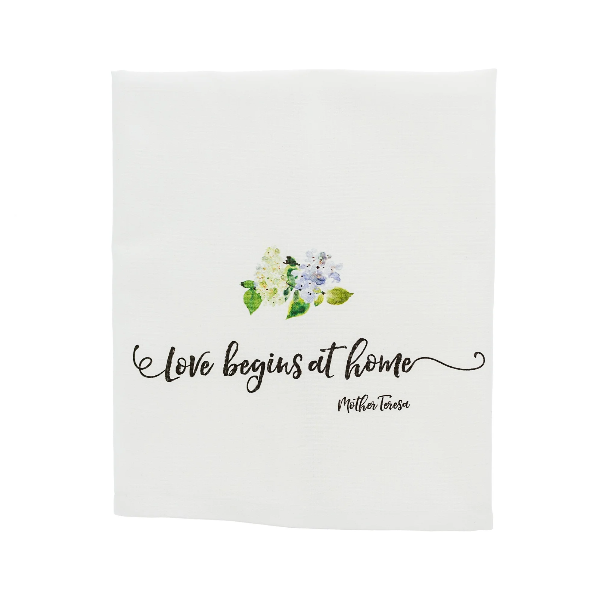 Mother Teresa "Love Begins at Home" Dish Towel - Image 2