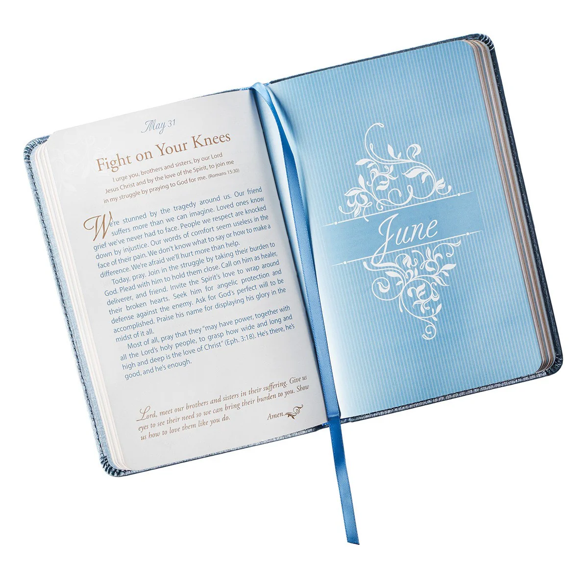 Mr. & Mrs. 366 Devotions for Couples - Blue Faux Leather - Image 5