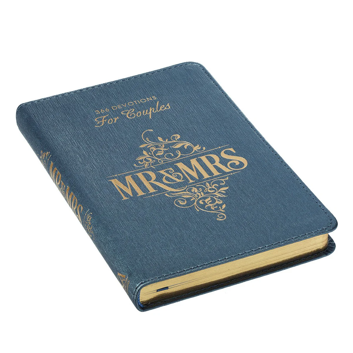 Mr. & Mrs. 366 Devotions for Couples - Blue Faux Leather - Image 6