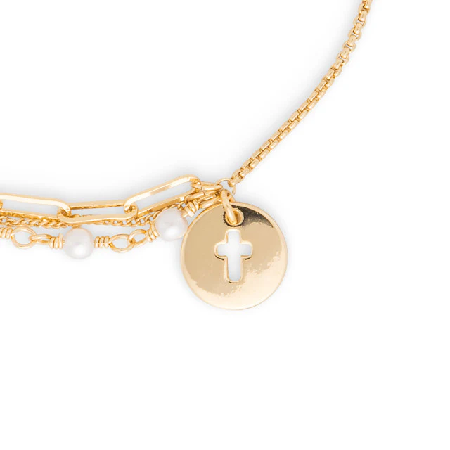 Multi-Strand Pearl & Charm Confirmation Bracelet - Image 2