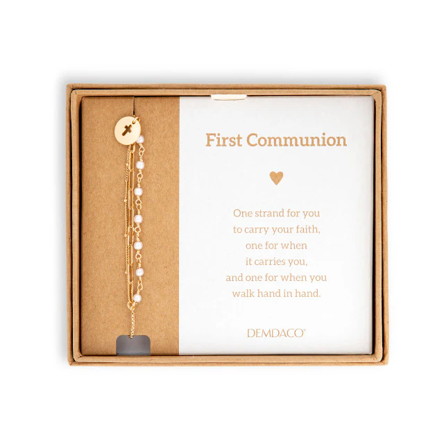 Multi-Strand Pearl & Charm First Communion Bracelet - Image 3