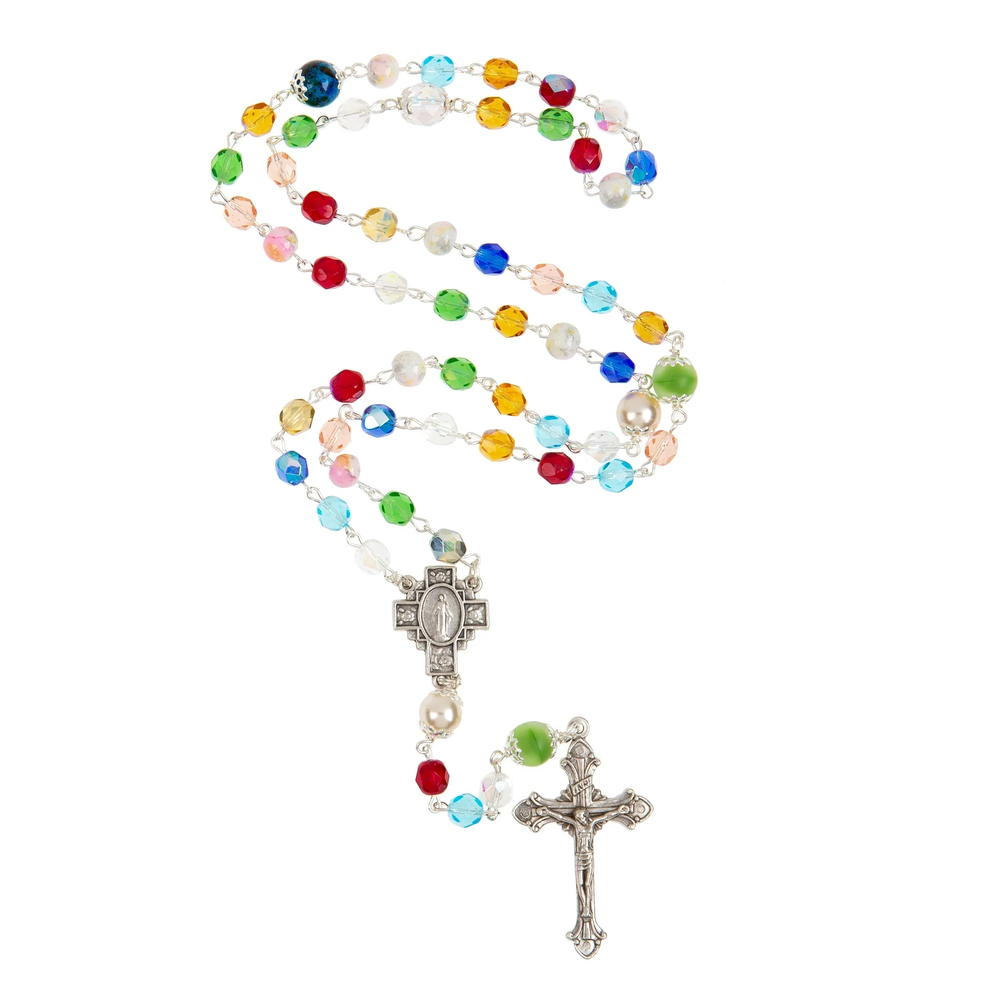 Multicolored 6mm Glass Rosary - Image 2