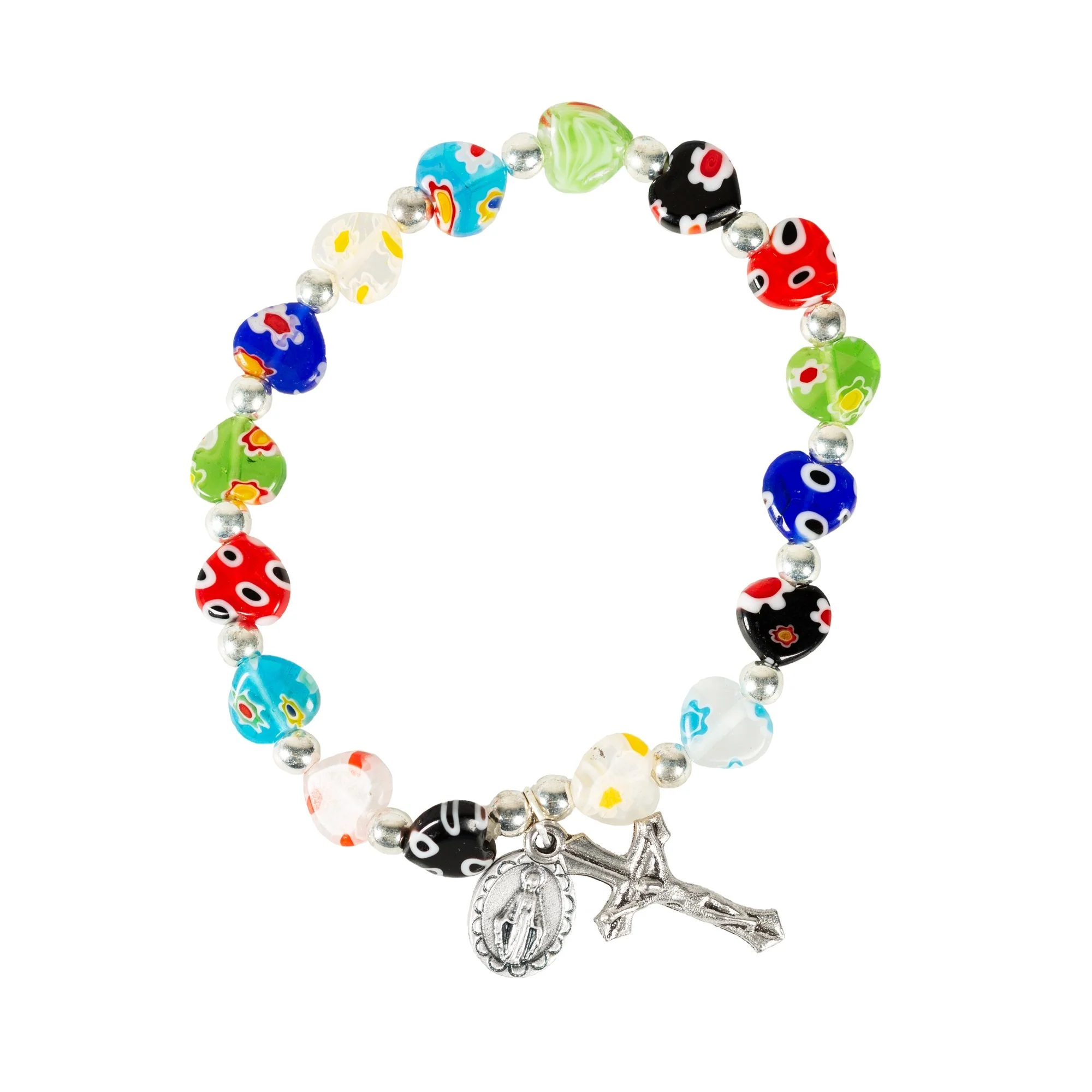 Multicolored Faux Murano Stretch Bracelet