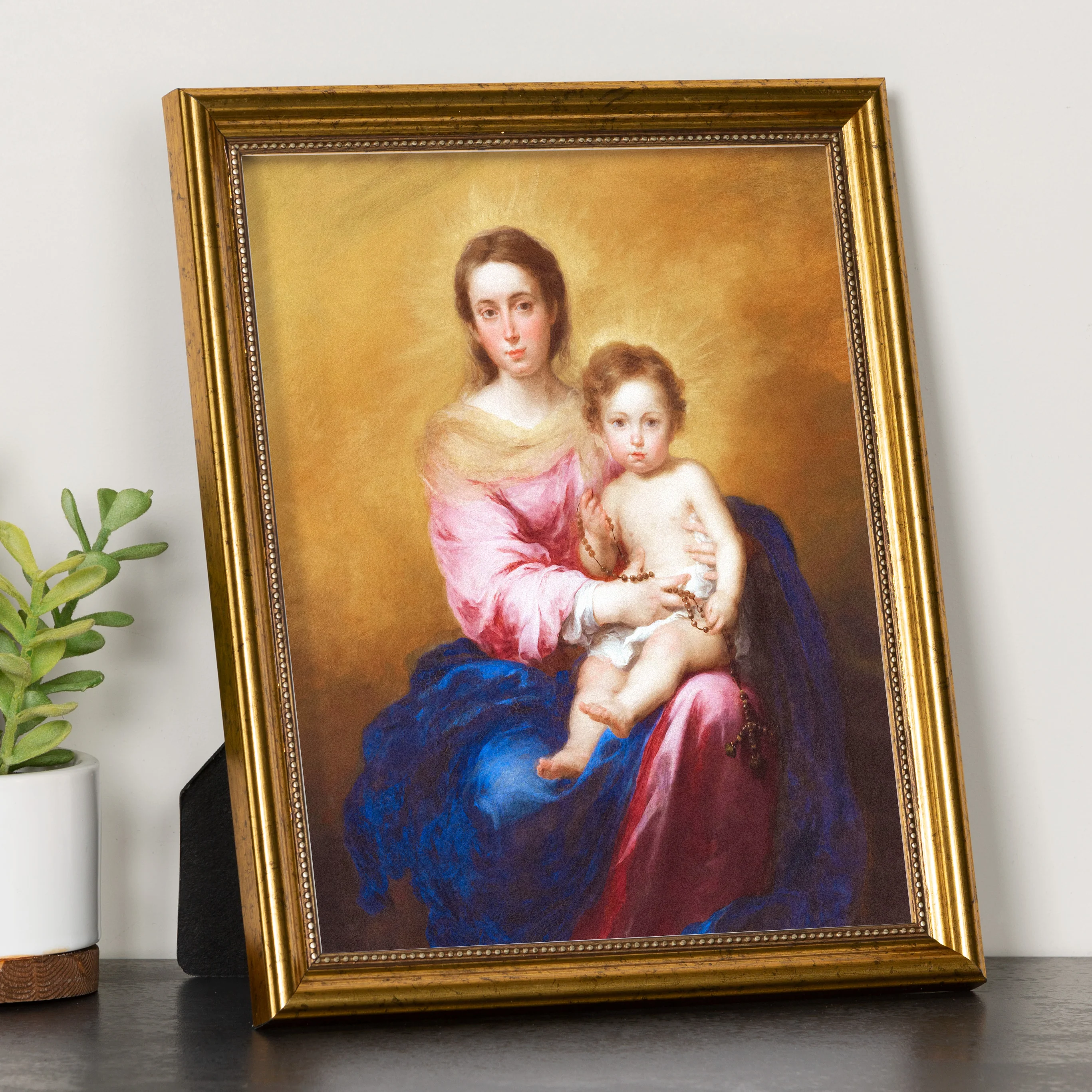 Murillo Madonna of the Rosary Gold Framed Print - Multiple Sizes - Image 2