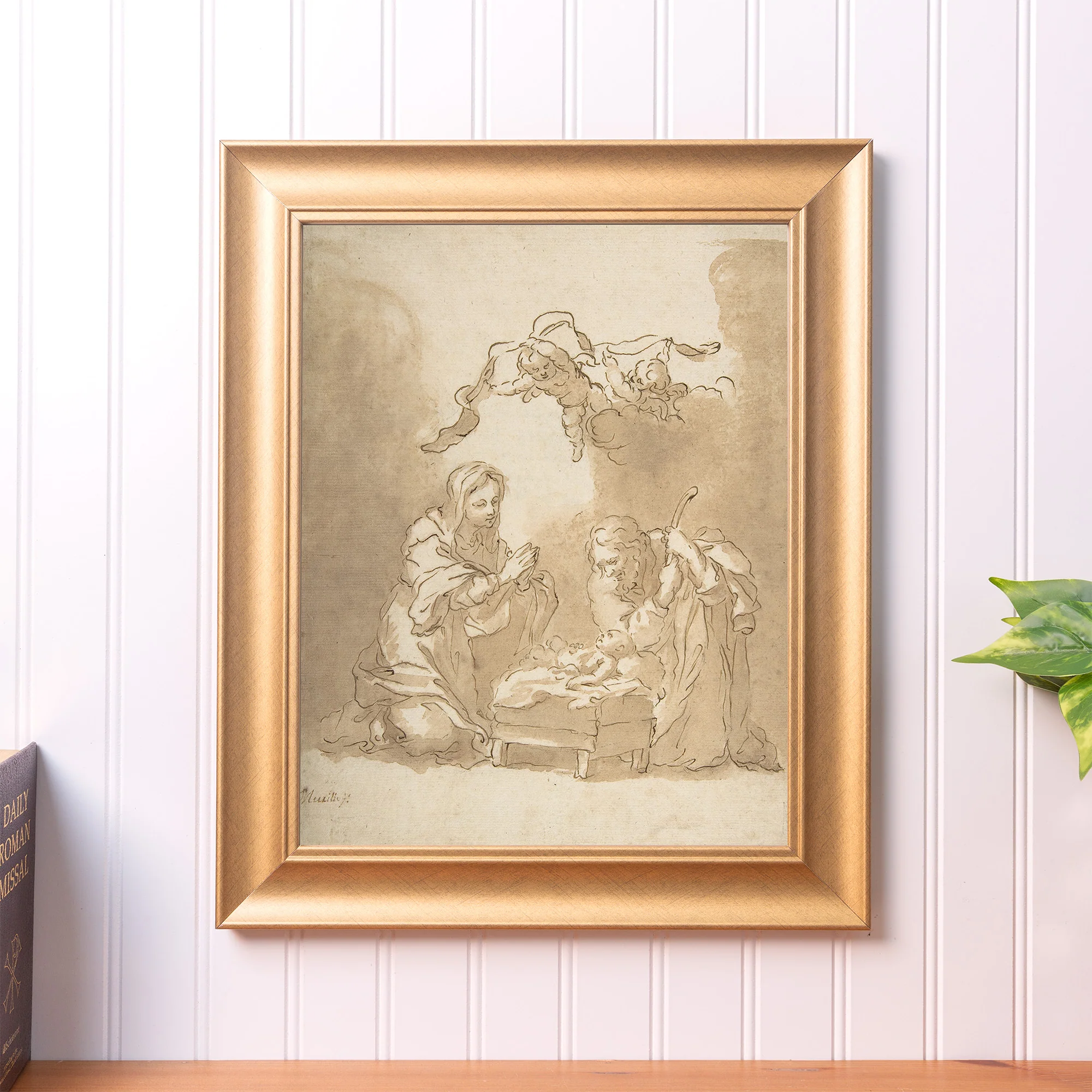 Murillo Nativity Gold Framed Print - Multiple Sizes - Image 2