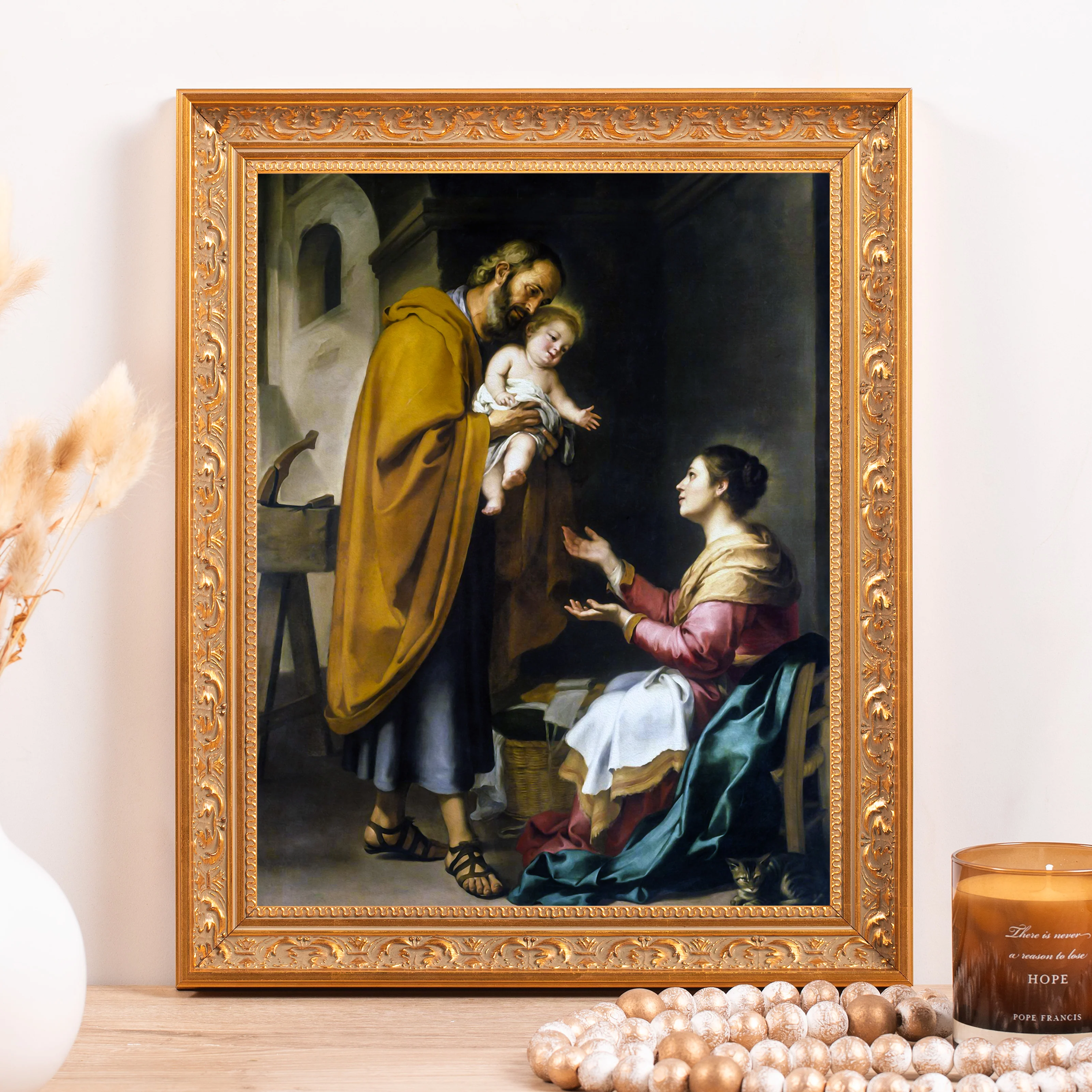 Murillo's Holy Family Framed Canvas - Sacred Classics Collection