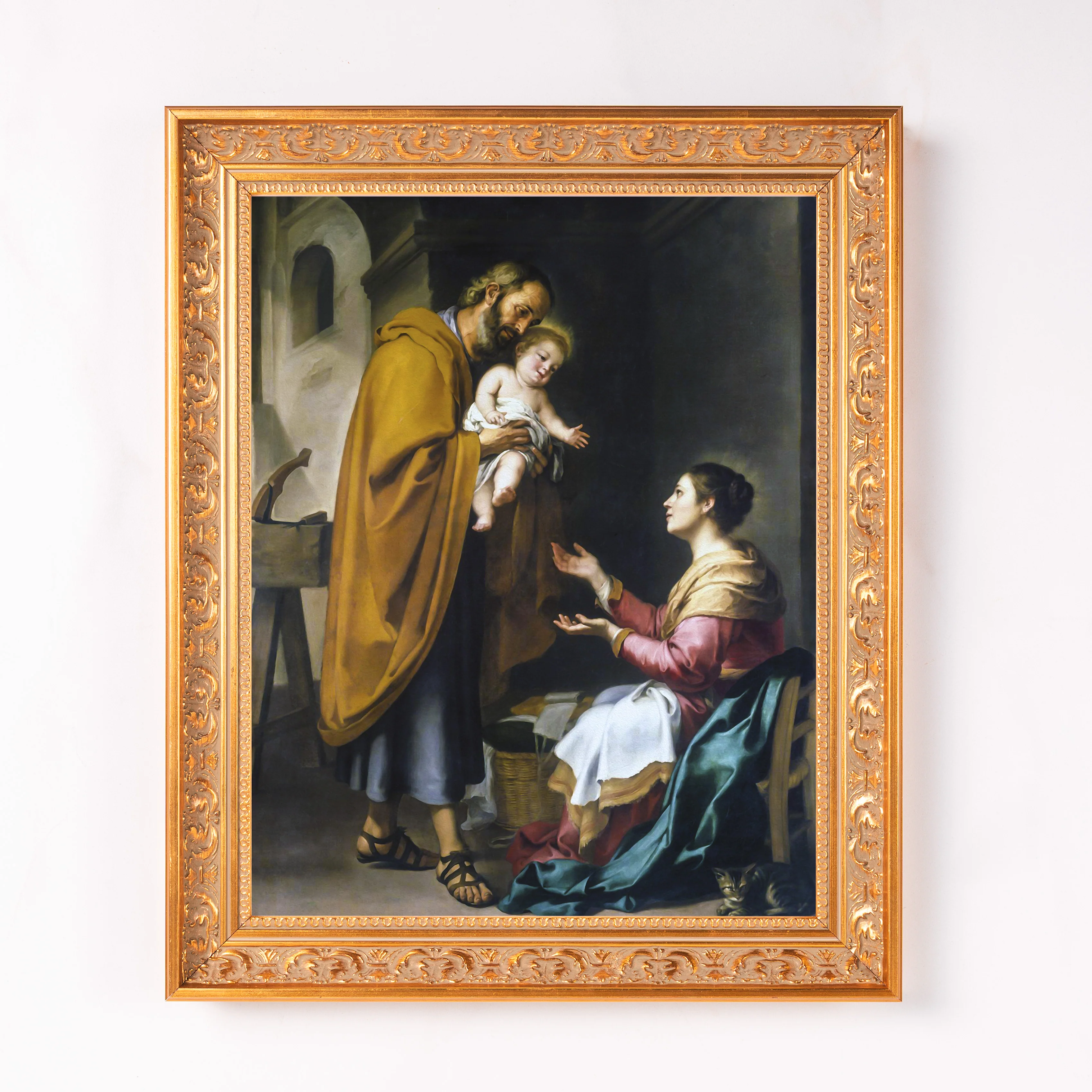 Murillo's Holy Family Framed Canvas - Sacred Classics Collection - Image 2