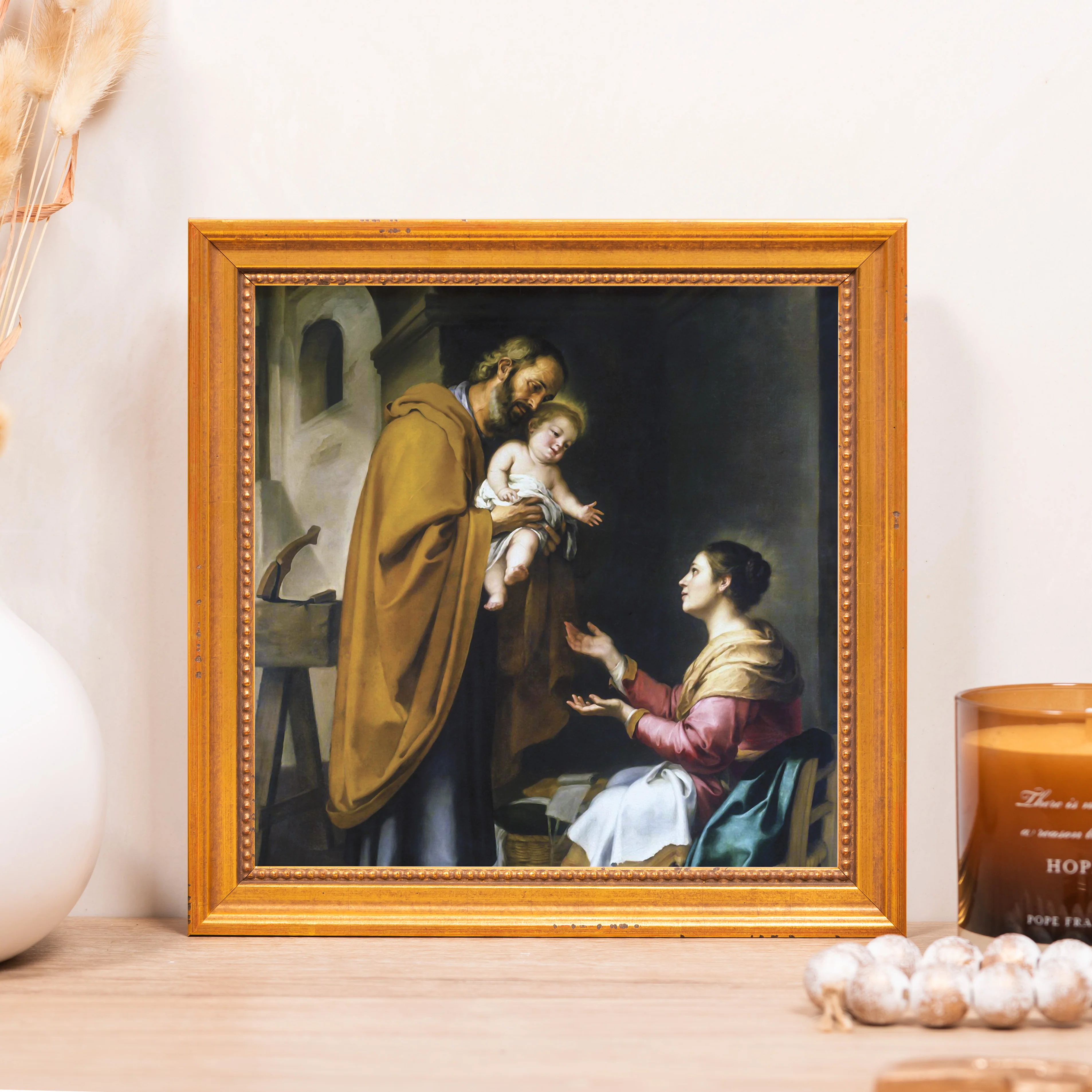 Murillo's Holy Family Framed Canvas - Sacred Mini Collection - Image 3