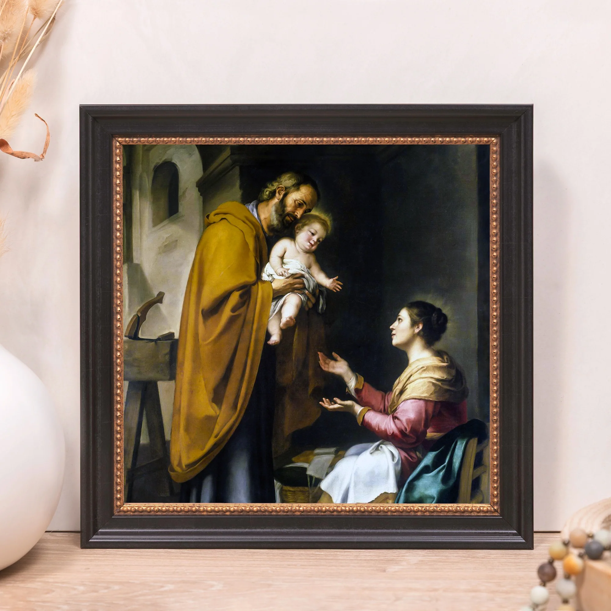 Murillo's Holy Family Framed Canvas - Sacred Mini Collection - Image 7