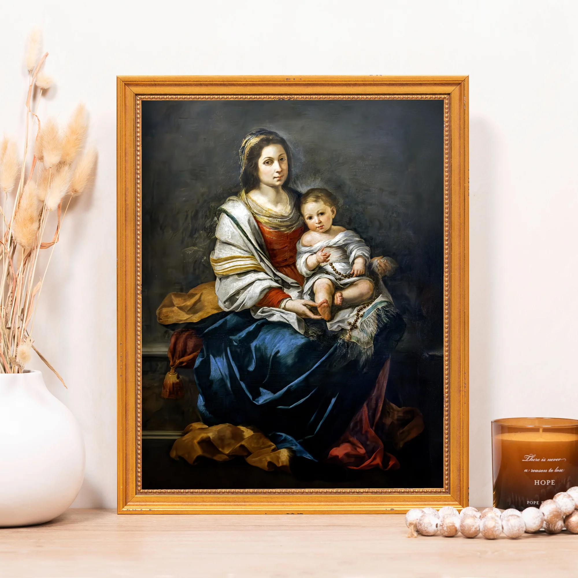 Murillo's Madonna of the Rosary Framed Canvas - Sacred Classics Collection - Image 4